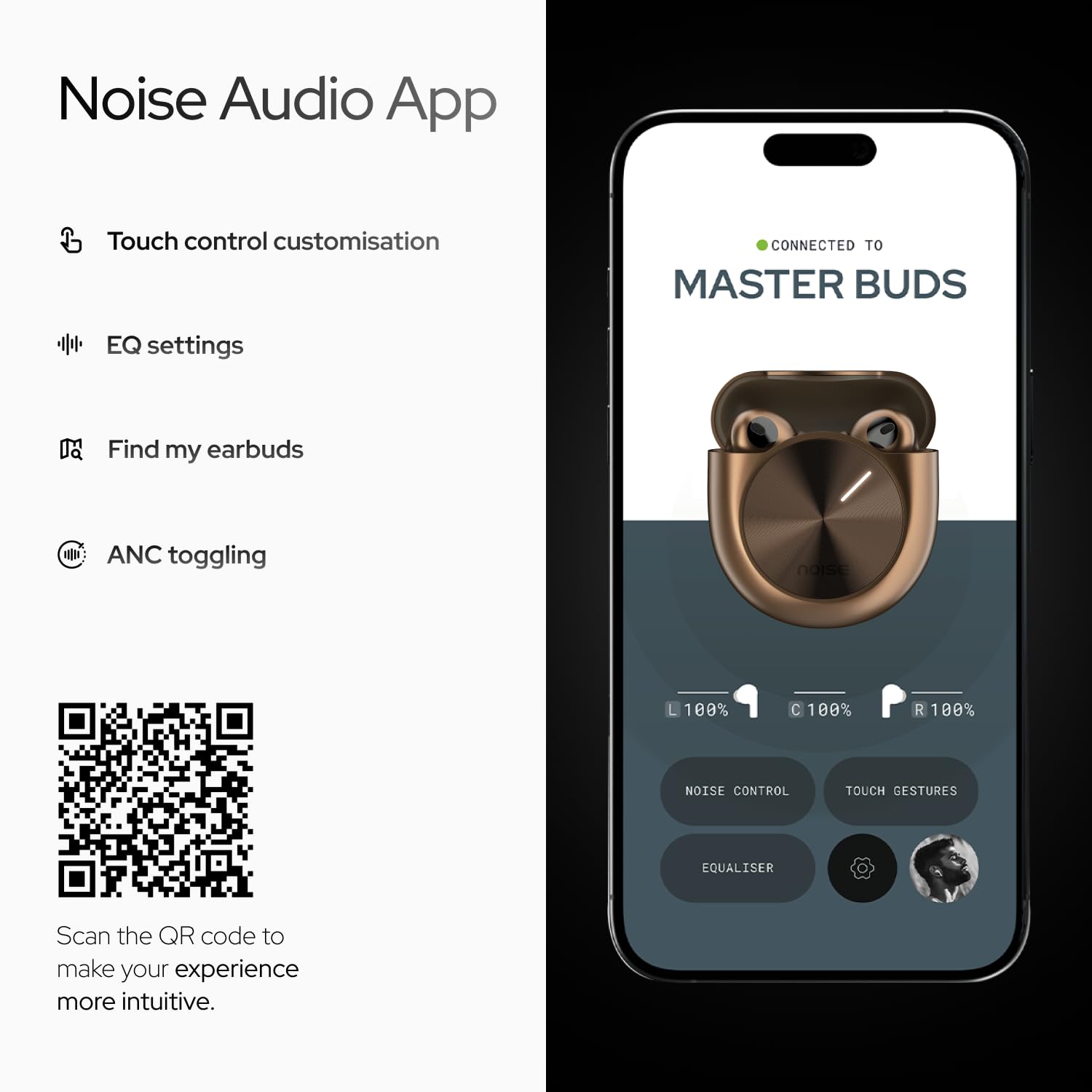 Noise Master Buds, Sound by Bose in-Ear Bluetooth Earbuds, Up to 49dB Adaptive ANC, LHDC 5.0, Immersive Spatial Audio, 44H Playtime with 6 mic ENC, Dual Pairing, IPX5 Ear Buds TWS - Unboxed