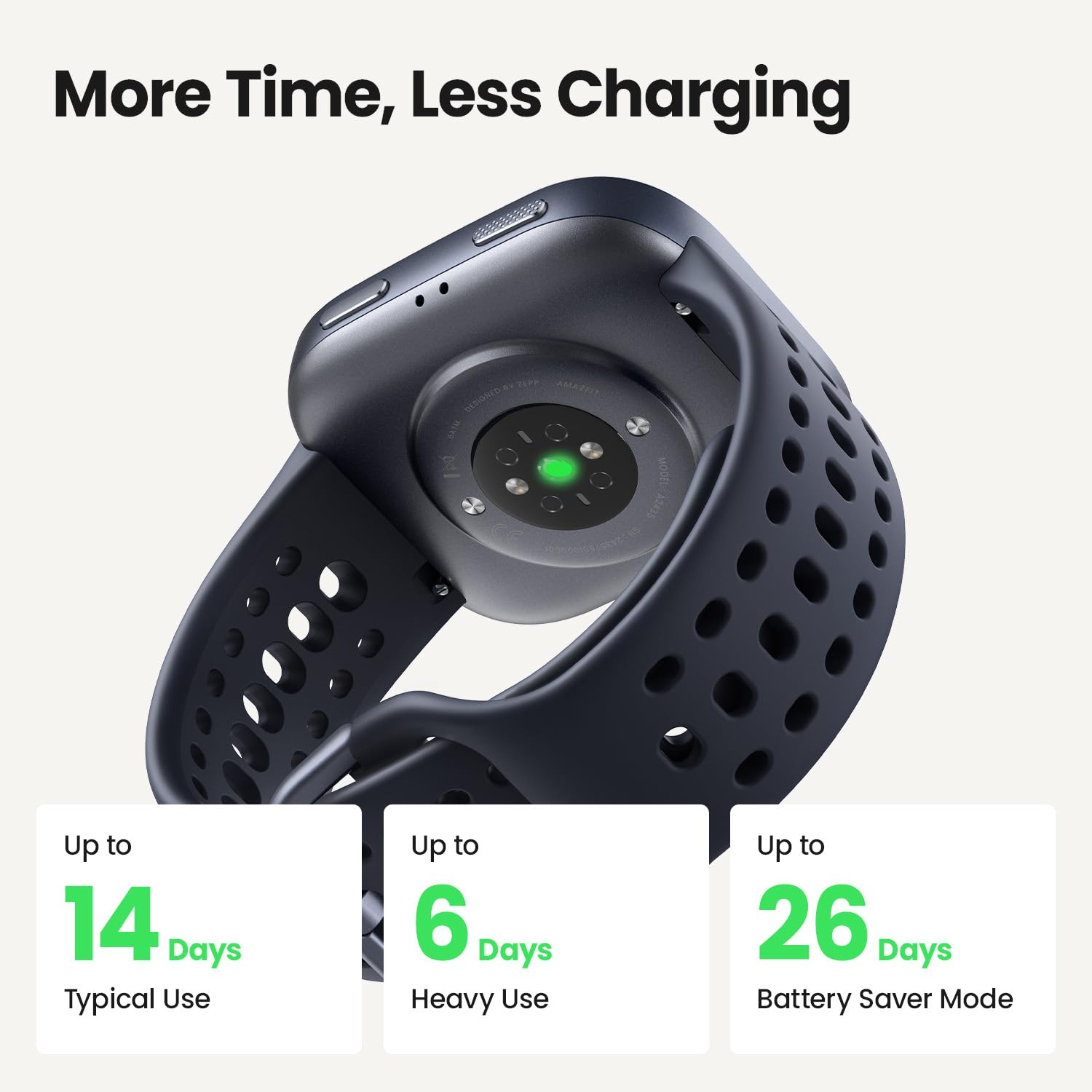 Amazfit Bip 6 Smart Watch 46mm, 14 Day Battery, 1.97" AMOLED Display, GPS & Free Maps, AI, Bluetooth Call & Text, Health, Fitness & Sleep Tracker, 140+ Workout Modes, 5 ATM Water-Resistance, Black | 46mm, 14-Day Battery, Bluetooth Call & Text - Unboxed
