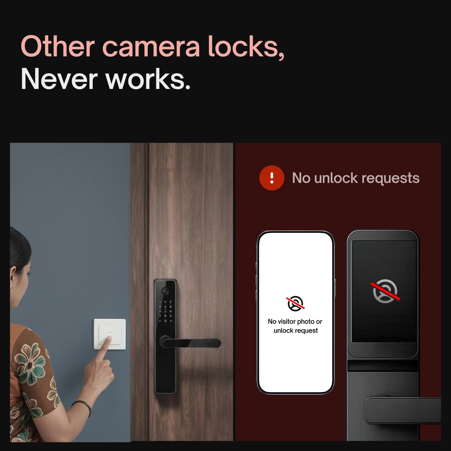Native by Urban Company Lock Pro Smart Door Lock with in-Built HD Camera & Home Doorbell Connect | 7-Way Unlock | Free Installation | 3-Year Warranty - Unboxed