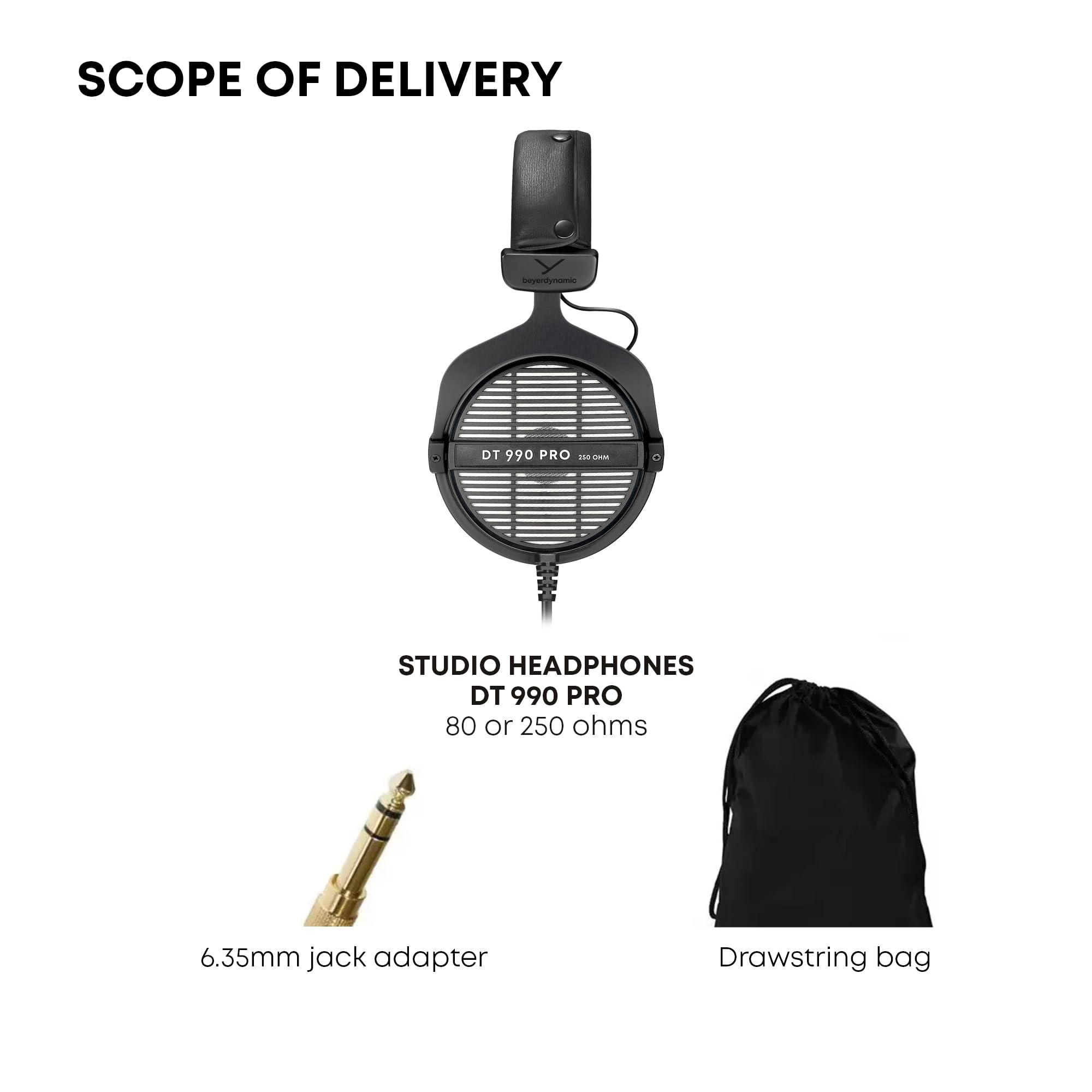 beyerdynamic DT 990 PRO Over Ear Wired Studio Headphones - Unboxed