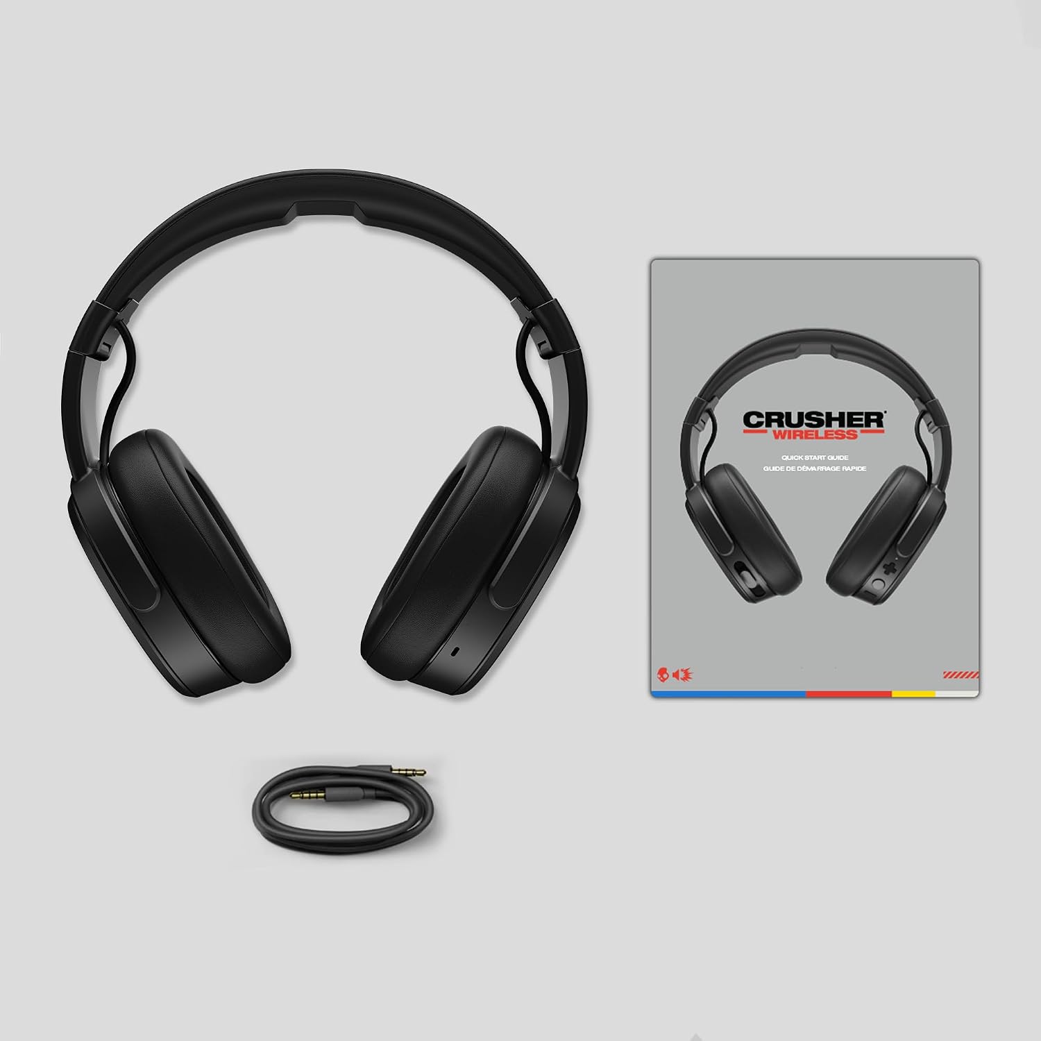 Skullcandy Crusher Wireless Bluetooth Headphones with Multi-Sensory Bass, Noise Isolating Over-Ear Fit, Up to 50 Hours Battery, Microphone for iPhone Android with Travel Bag - Sealed