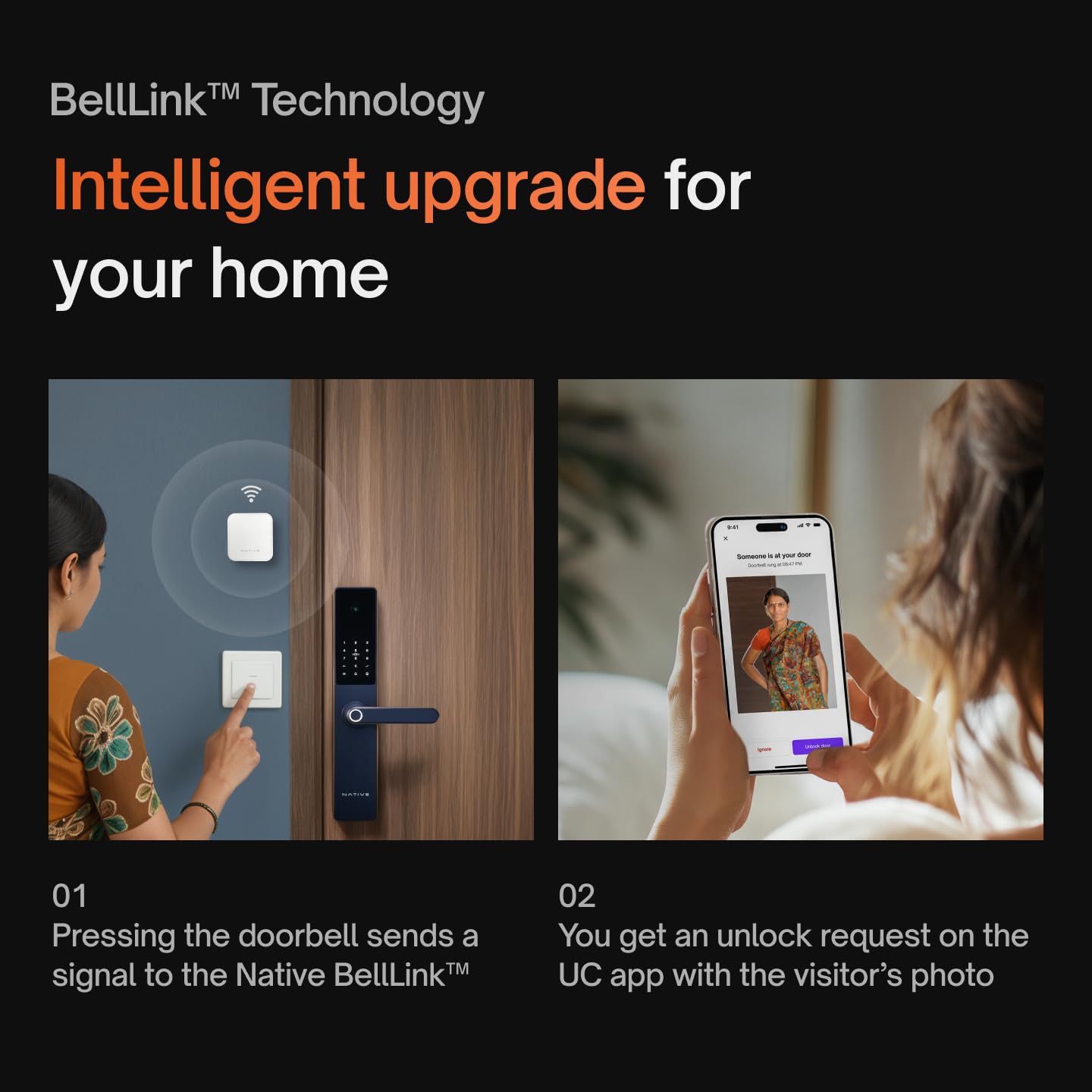 Native by Urban Company Lock Pro Smart Door Lock with in-Built HD Camera & Home Doorbell Connect | 7-Way Unlock | Free Installation | 3-Year Warranty - Unboxed