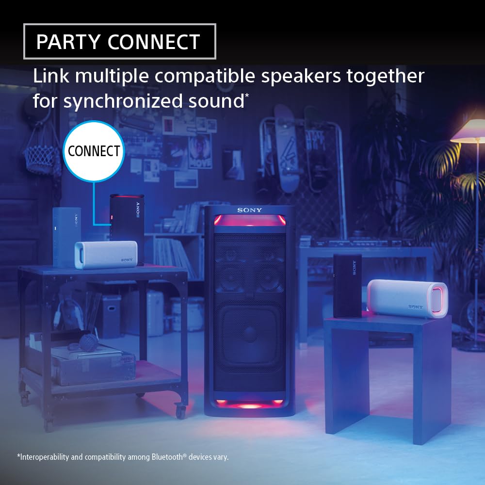 Sony New ULT Field 5 Wireless Bluetooth Speaker, 25hrs Playtime, Massive Bass, Shoulder Strap, Built in Power Bank, IP67 Water & Dustproof, Quick Charge, 360 Party Light, Party Connect - Unboxed