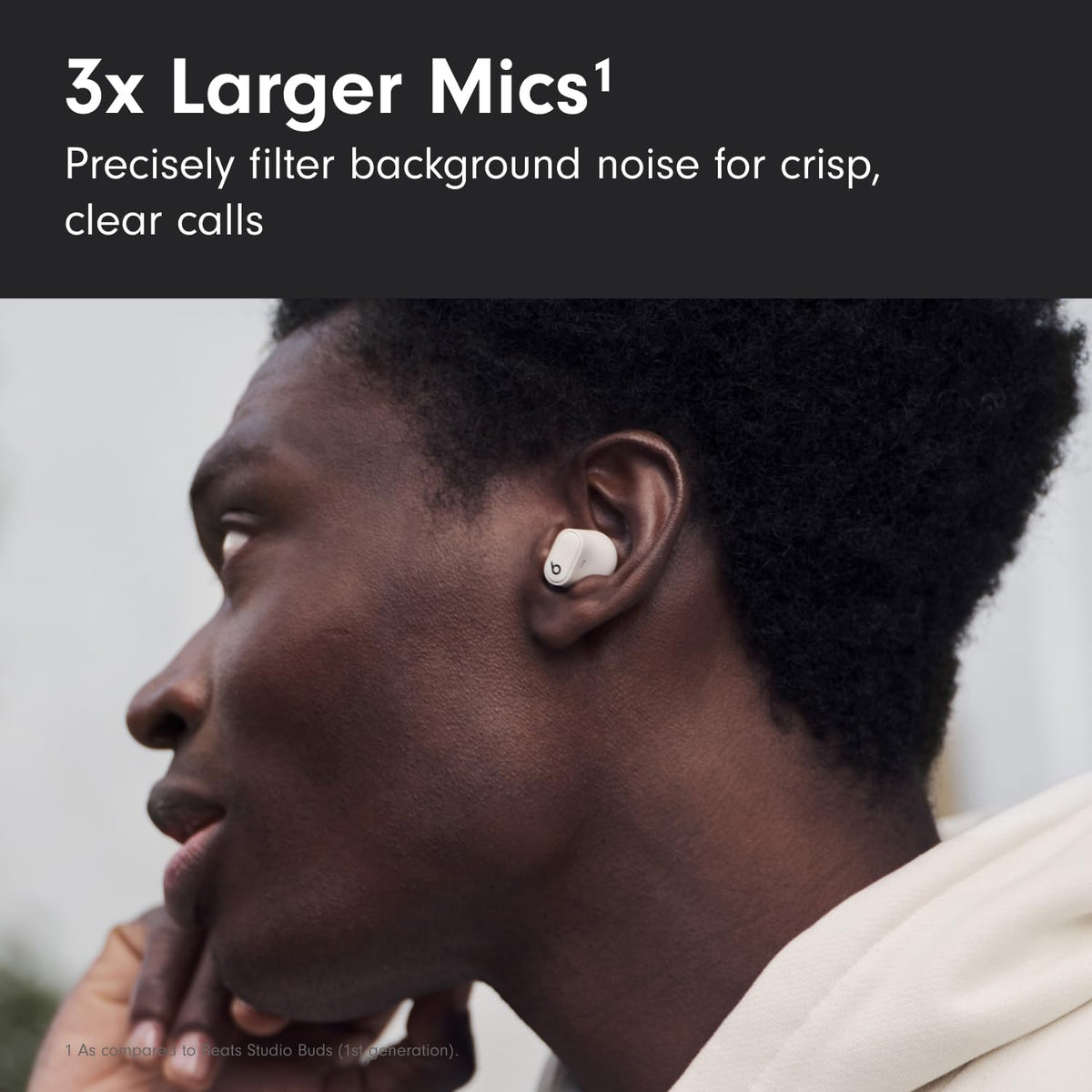 Beats Studio Buds + | True Wireless Noise Cancelling Earbuds, Enhanced Apple & Android Compatibility, Built-in Microphone, Sweat Resistant Bluetooth Headphones, Spatial Audio - Ivory
