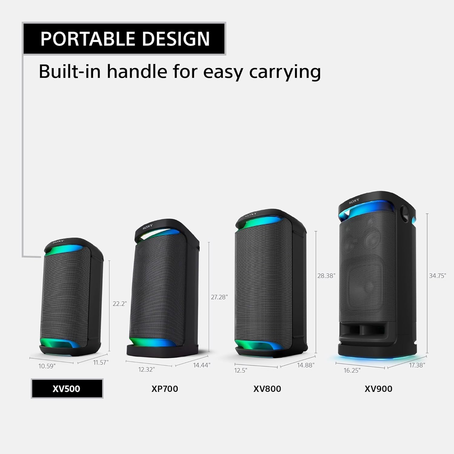 Sony New SRS-XV500 Wireless 240W Portable Bluetooth Karaoke Party Speaker |IPX4 Splash-Proof |25 Hrs Battery |Mega Bass |Built-in Power Bank |Ambient Lights |Guitar & MIC