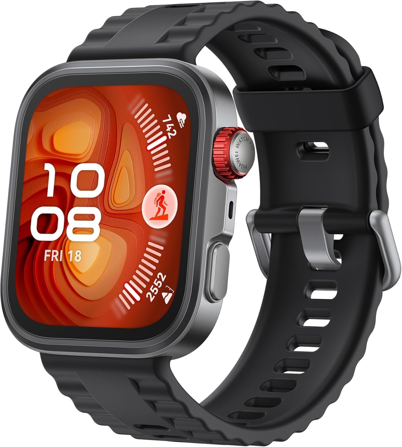 Huawei Watch FIT4 Pro Smartwatch, 1.82" Sapphire Display Titanium Alloy Bezel, Up to 10-Day Battery Life, Dual Band GPS, Golf Courses map, 40 m Free Diving, Compatible with Android iOS, Black