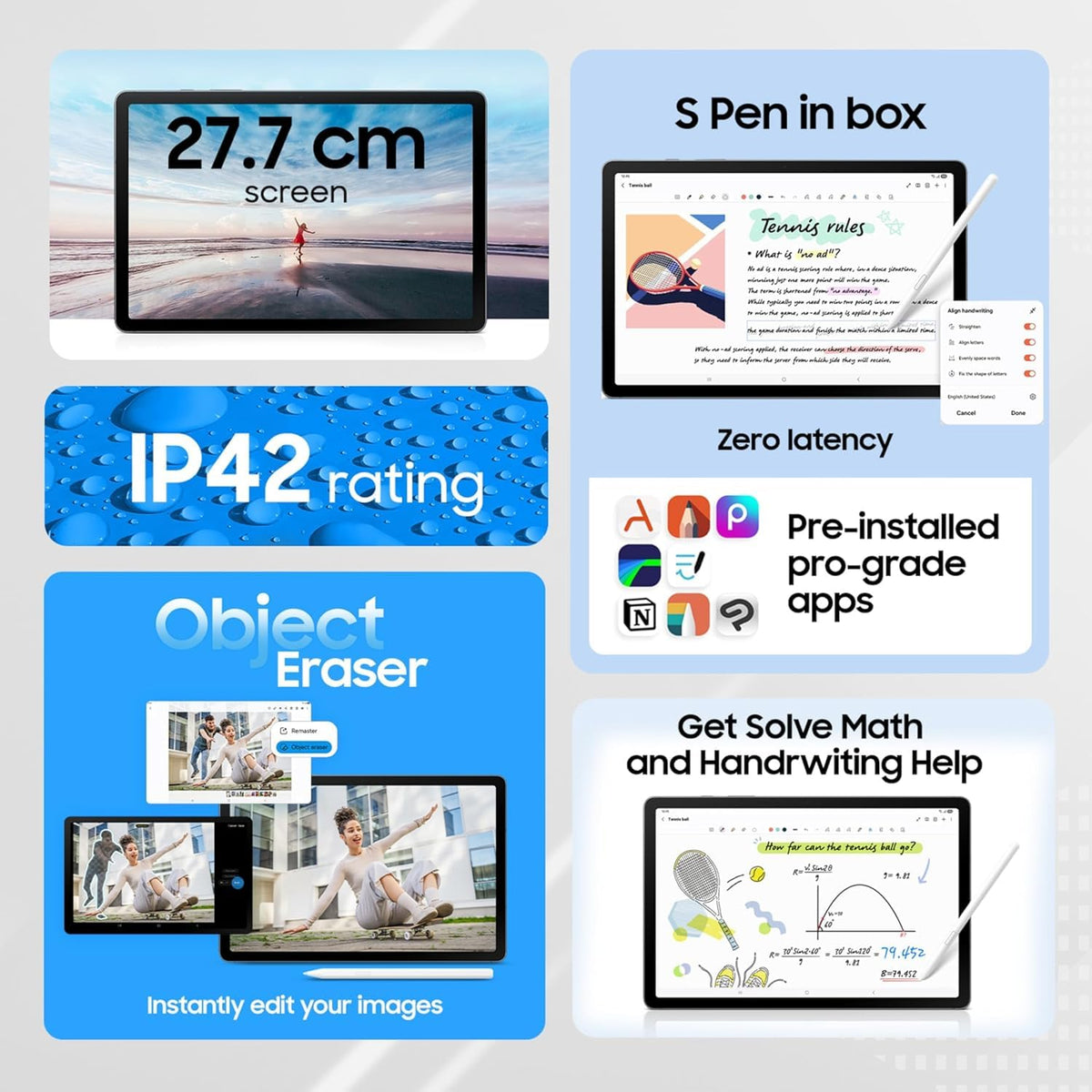 Samsung Galaxy Tab S10 Lite [Smartchoice], 10.9-inch (27.7 CM), LCD Display, 6GB RAM, 128GB ROM, Wi-Fi+5G, Dual Speakers, S Pen, Silver, AI Enabled - Unboxed