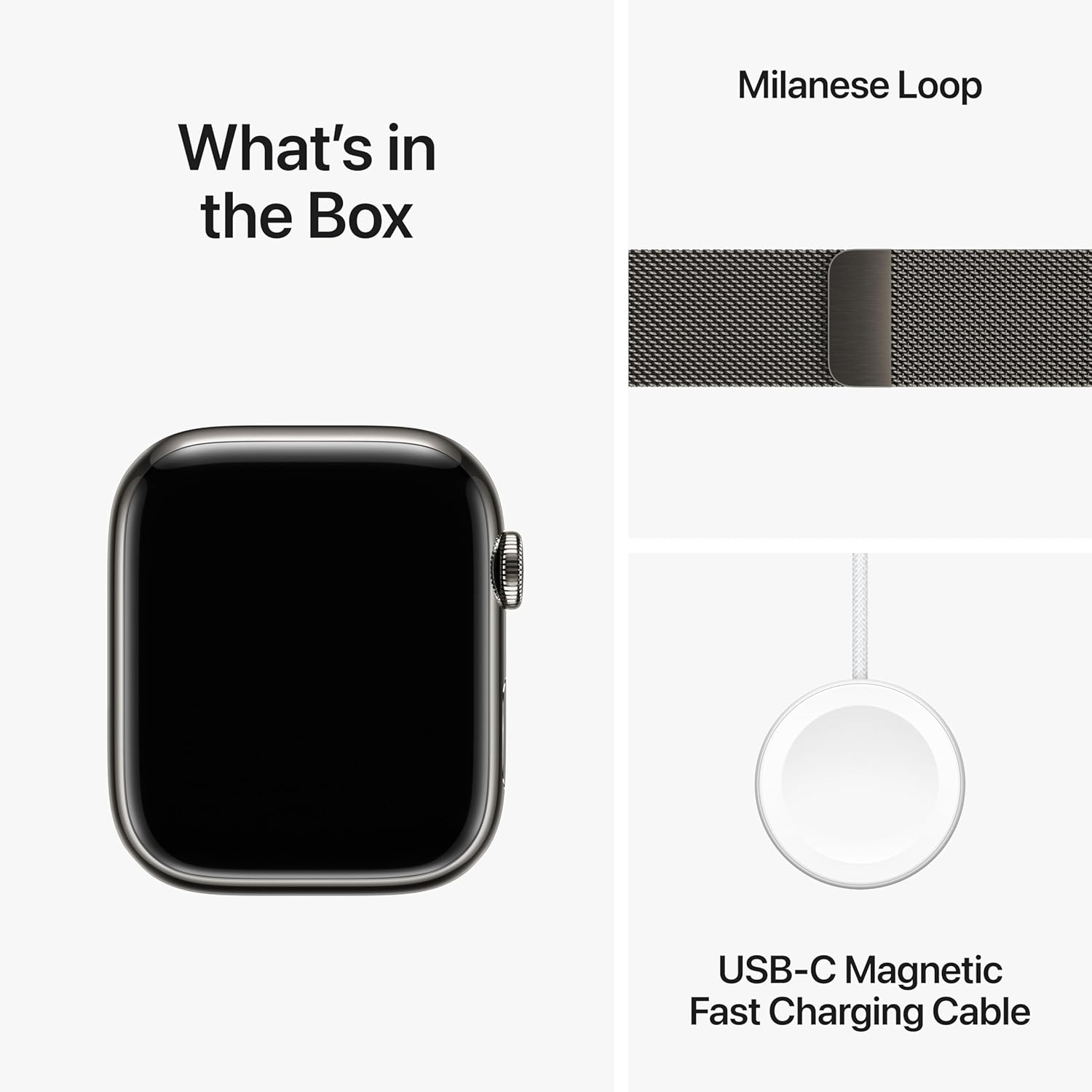 Apple Watch Series 9 [GPS + Cellular 45mm] Smartwatch with Graphite Stainless Steel Case with Graphite Milanese Loop. Fitness Tracker, Blood Oxygen & ECG Apps, Always-On Retina Display