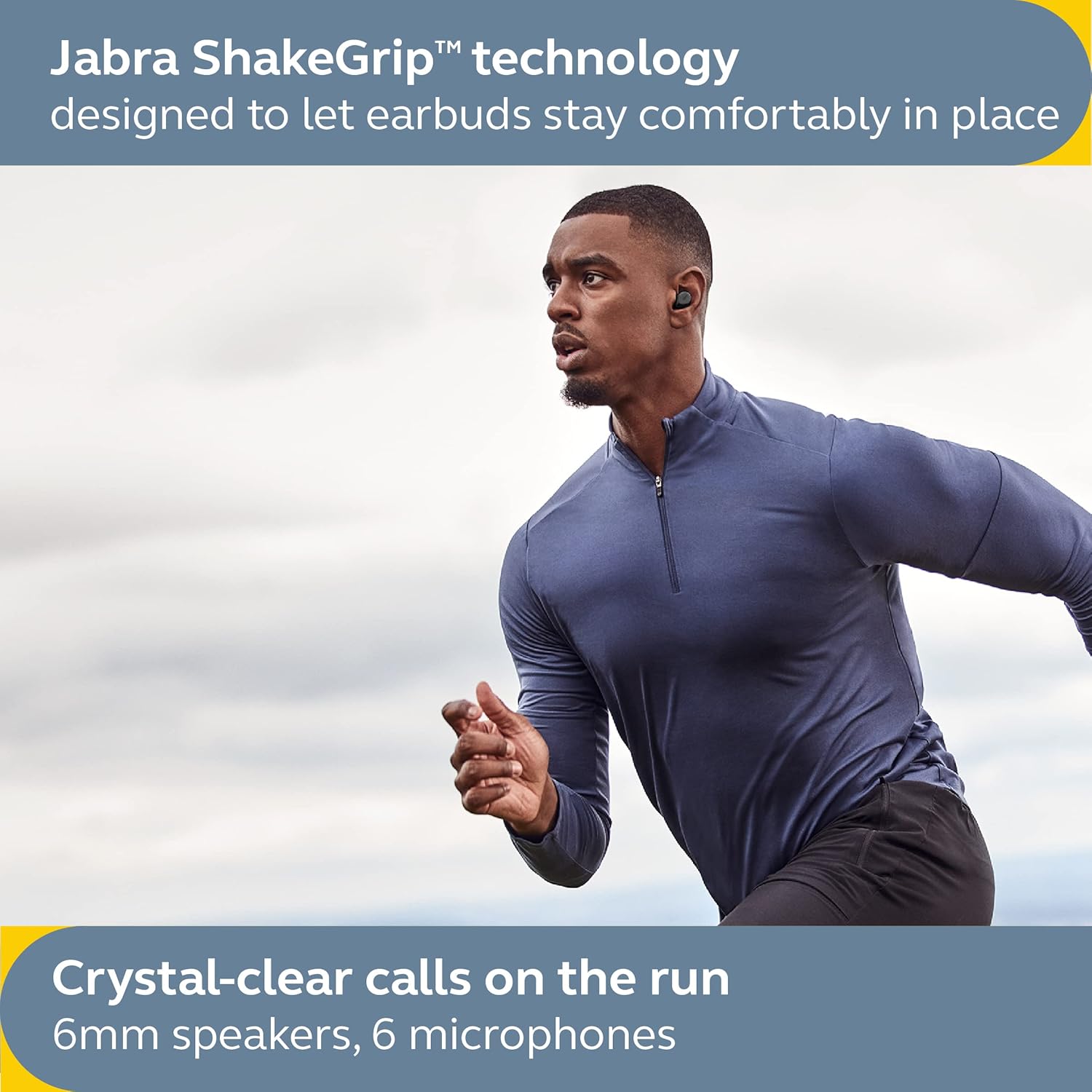 Jabra Elite 7 Active in-Ear Bluetooth Earbuds - True Wireless Sports Ear Buds with Jabra ShakeGrip for The Ultimate Active fit and Adjustable Active Noise Cancellation - Black