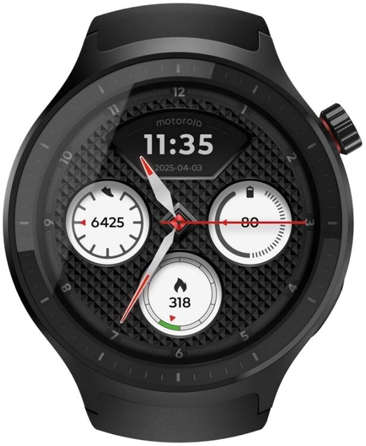Motorola Moto Watch, 1.4 OLED, AOD, Auto-Brightness, Dual Band GPS, Powered by Polar Smartwatch (Pantone Volcanic Ash Band Strap, Free Size)