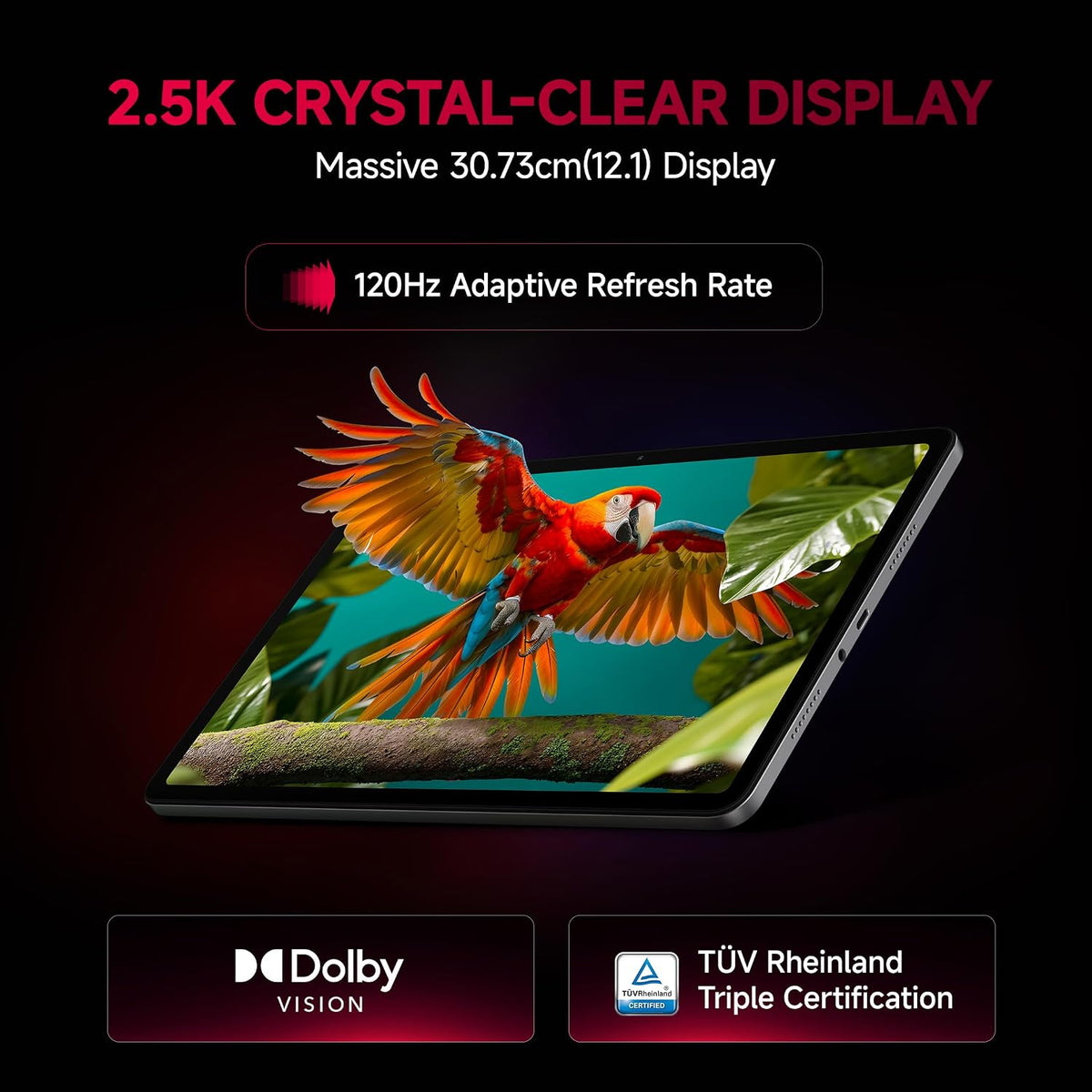 Redmi Pad 2 Pro, 12.1-inch (30.73 CM), LCD Display - 2.5K Sharp & Clear, 8GB RAM, 128GB ROM, Wi-Fi, Quad Speakers, Dolby Atmos, Graphite Grey, AI Enabled