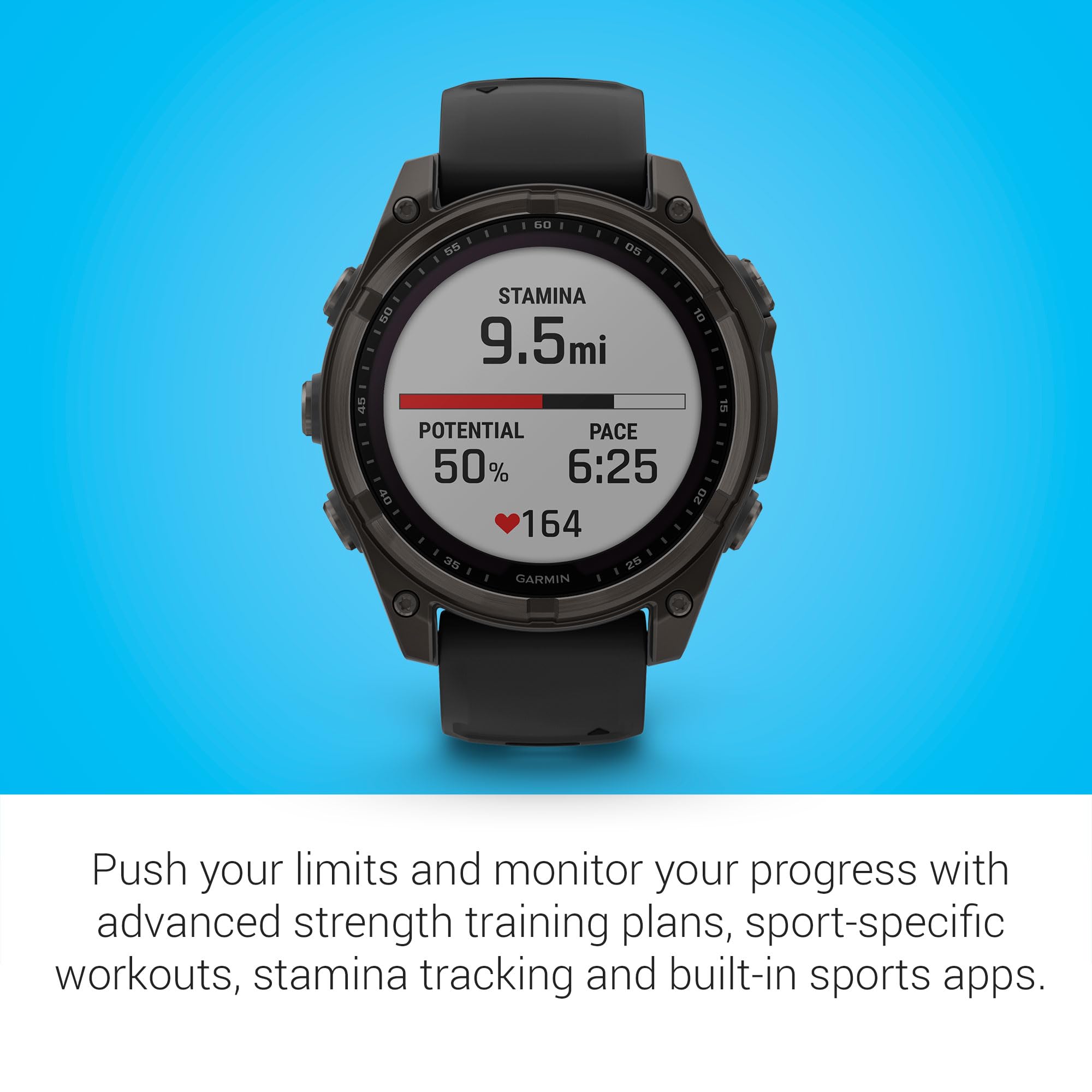 Garmin Fenix 8 47mm,AMOLED,Glass/SS,SlateGray Steel/Black,BlkBnd - Unboxed