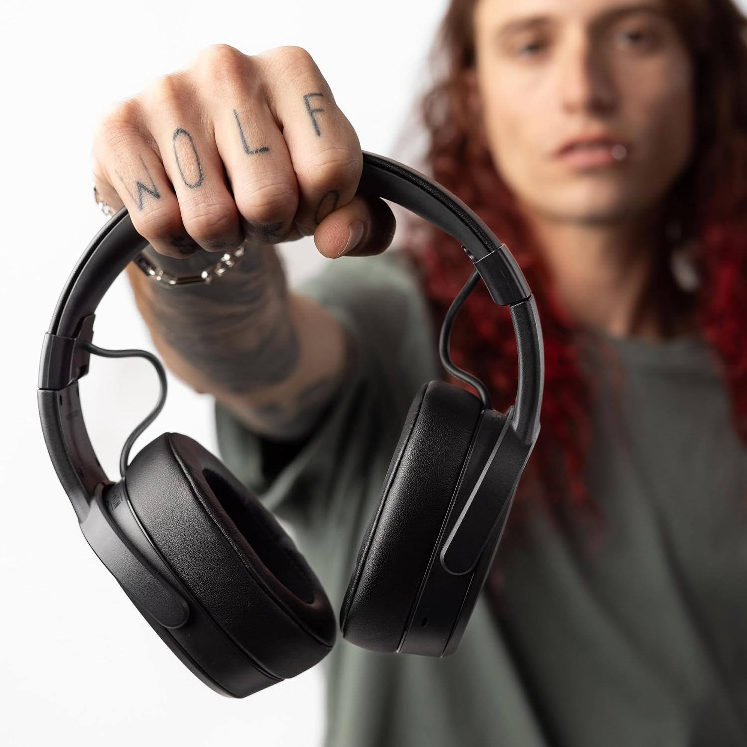 Skullcandy Crusher Wireless Bluetooth Headphones with Multi-Sensory Bass, Noise Isolating Over-Ear Fit, Up to 50 Hours Battery, Microphone for iPhone Android with Travel Bag - Sealed