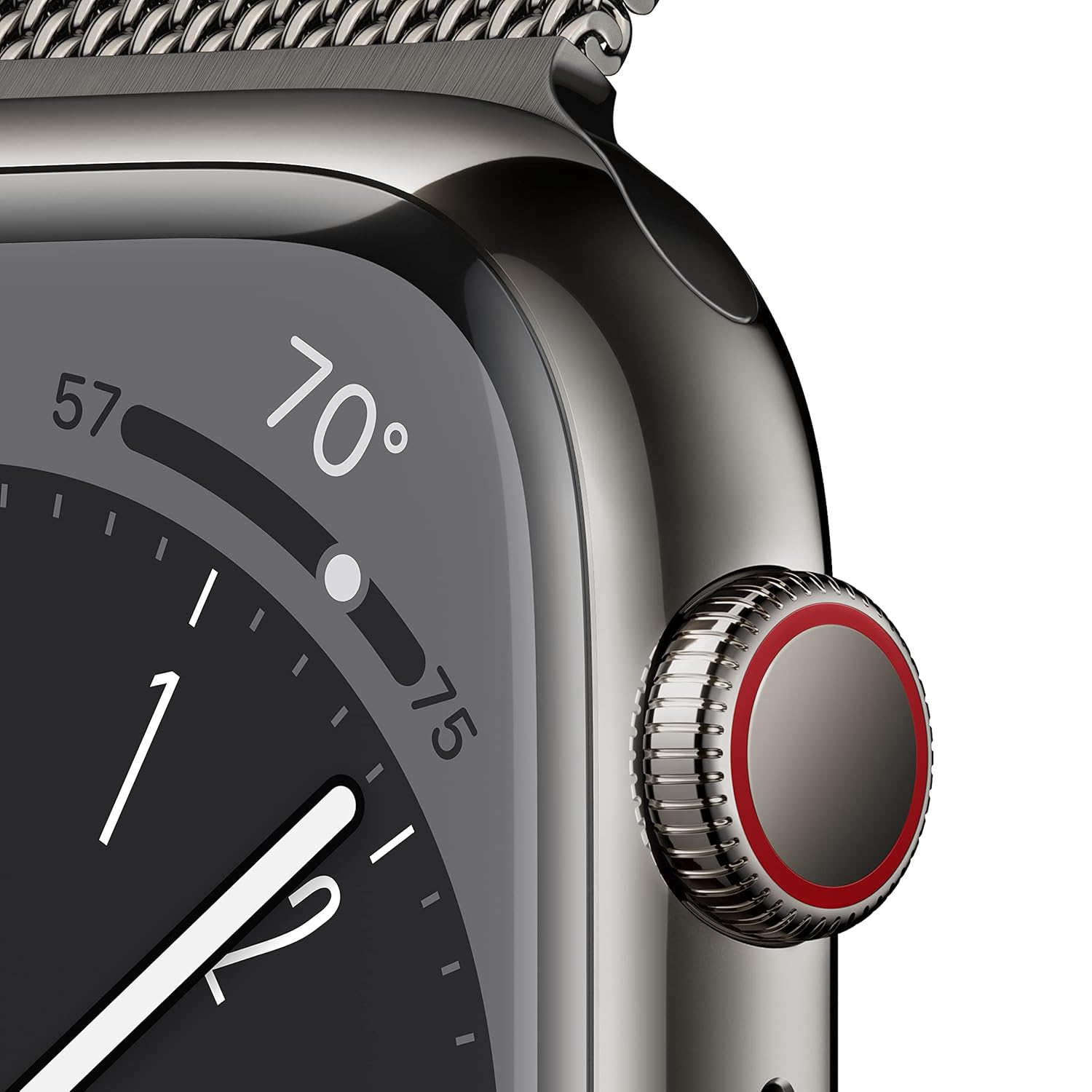 Apple Watch Series 8 [GPS + Cellular 41 mm] Smart Watch w/Graphite Stainless Steel Case with Graphite Milanese. Fitness Tracker, Blood Oxygen & ECG Apps, Always- On Retina Display, Water Resistant