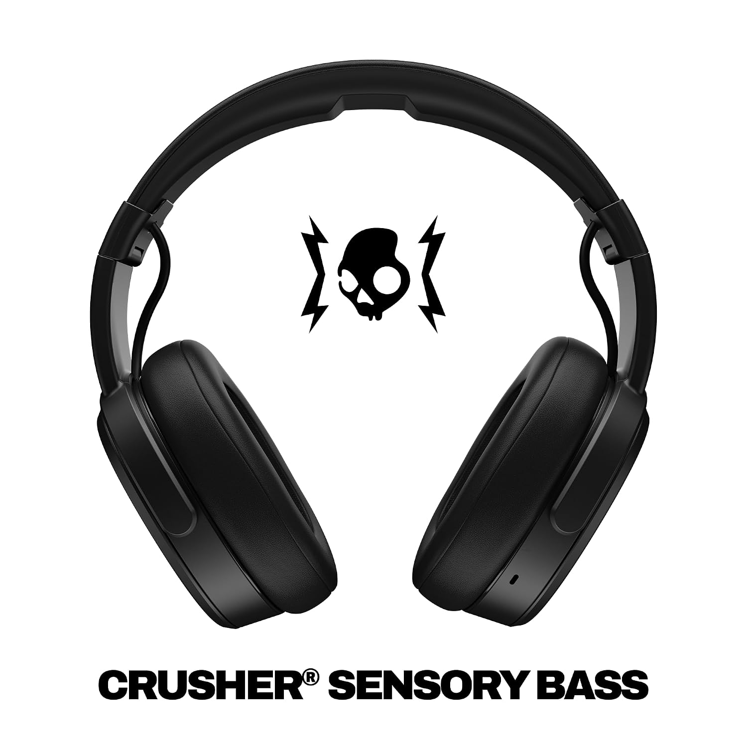 Skullcandy Crusher Wireless Bluetooth Headphones with Multi-Sensory Bass, Noise Isolating Over-Ear Fit, Up to 50 Hours Battery, Microphone for iPhone Android with Travel Bag - Sealed