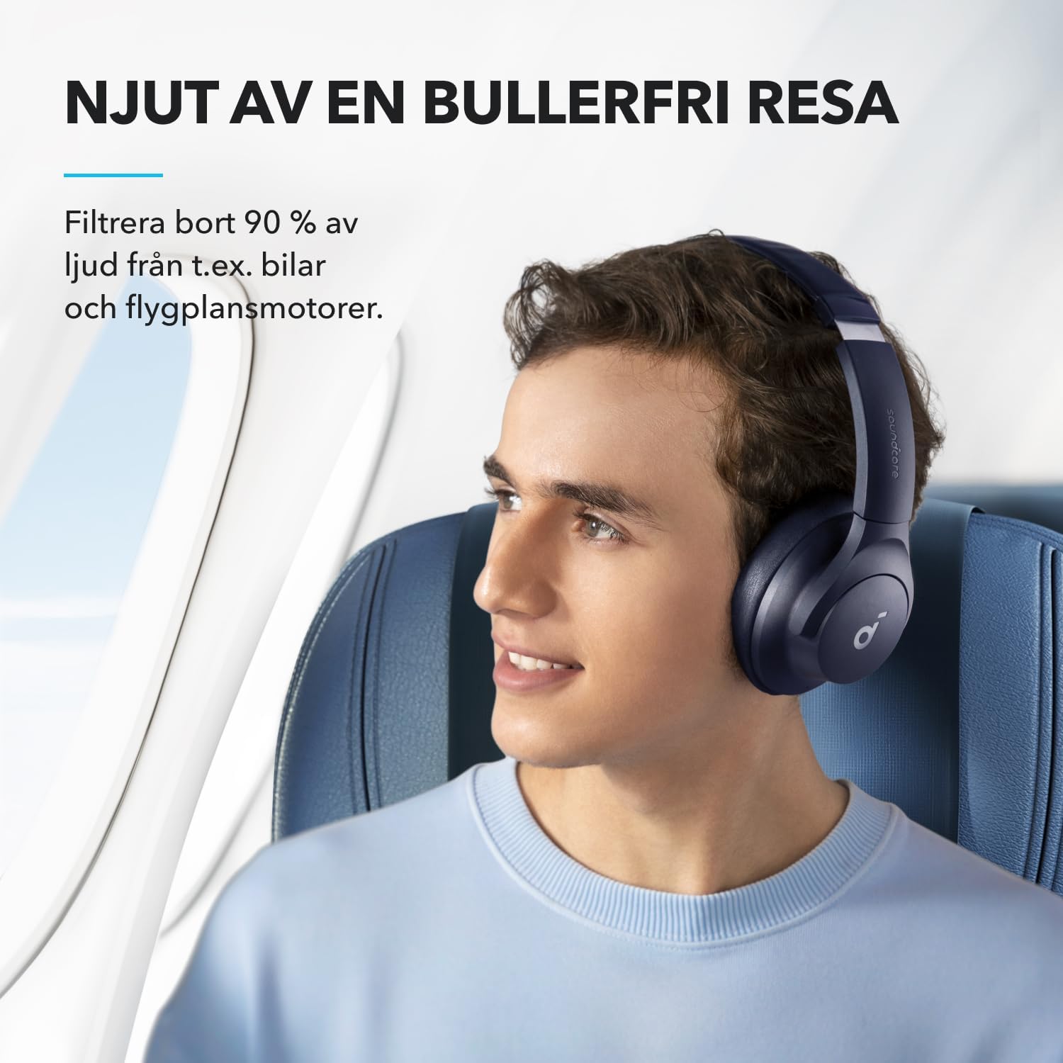 soundcore by Anker Q20i Hybrid Active Noise Cancelling Headphones, Wireless Over-Ear Bluetooth, 40H Long ANC Playtime, Hi-Res Audio, Big Bass, Customize via an App, Transparency Mode - Sealed