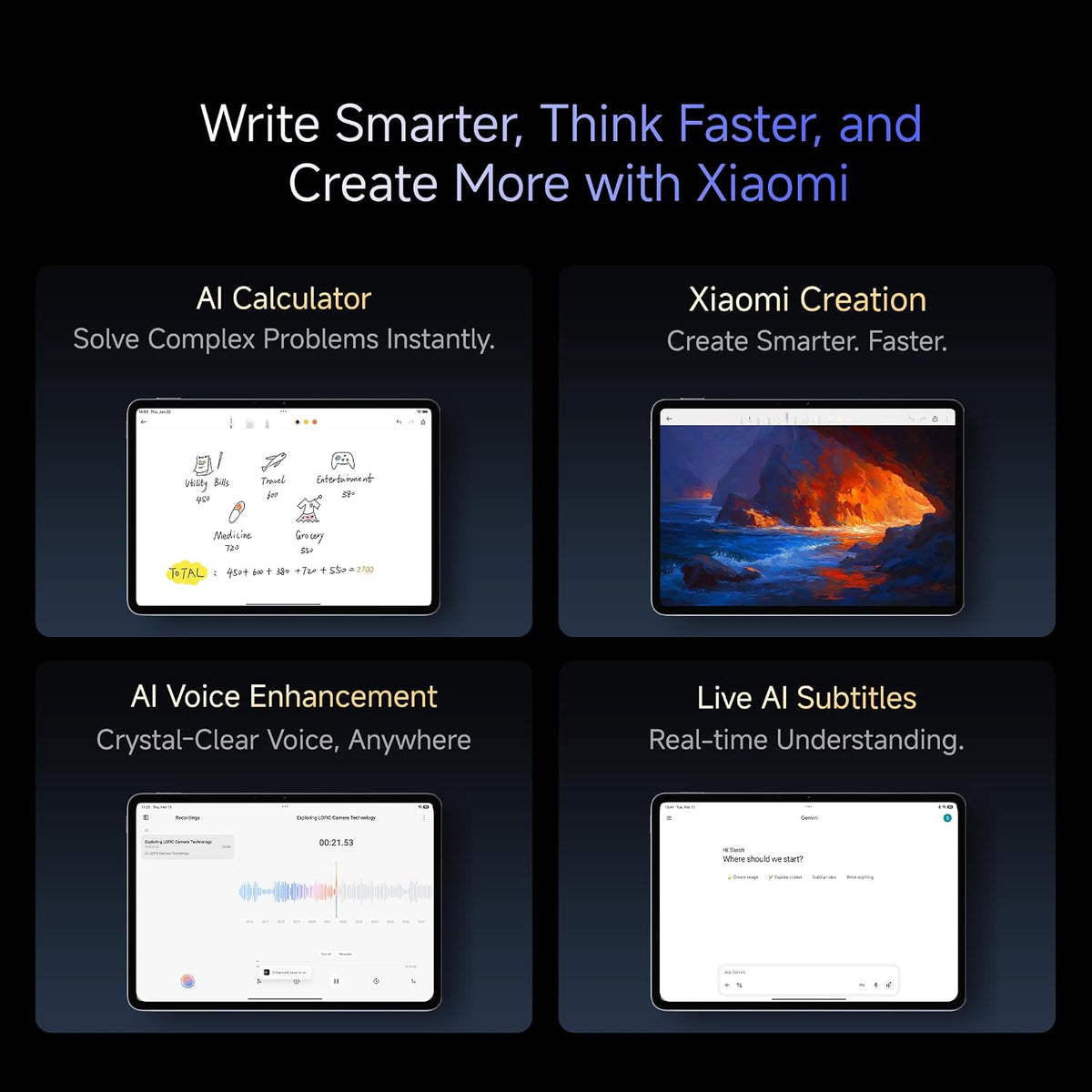 XIAOMI Pad 8, 11.2 -inch (28.44 CM), LCD 3.2K, 12GB RAM, 256GB ROM, Wi-Fi, Quad Speakers Dolby Atmos, Supports Focus Pen, AI Enabled - Unboxed