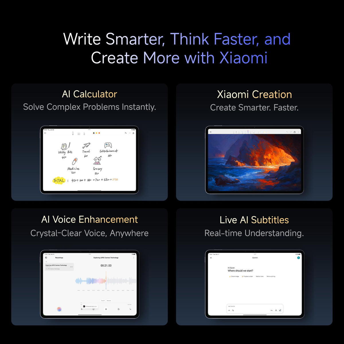 XIAOMI Pad 8, 11.2 -inch (28.44 CM), LCD 3.2K, 12GB RAM, 256GB ROM, Wi-Fi, Quad Speakers Dolby Atmos, Supports Focus Pen, AI Enabled - Unboxed