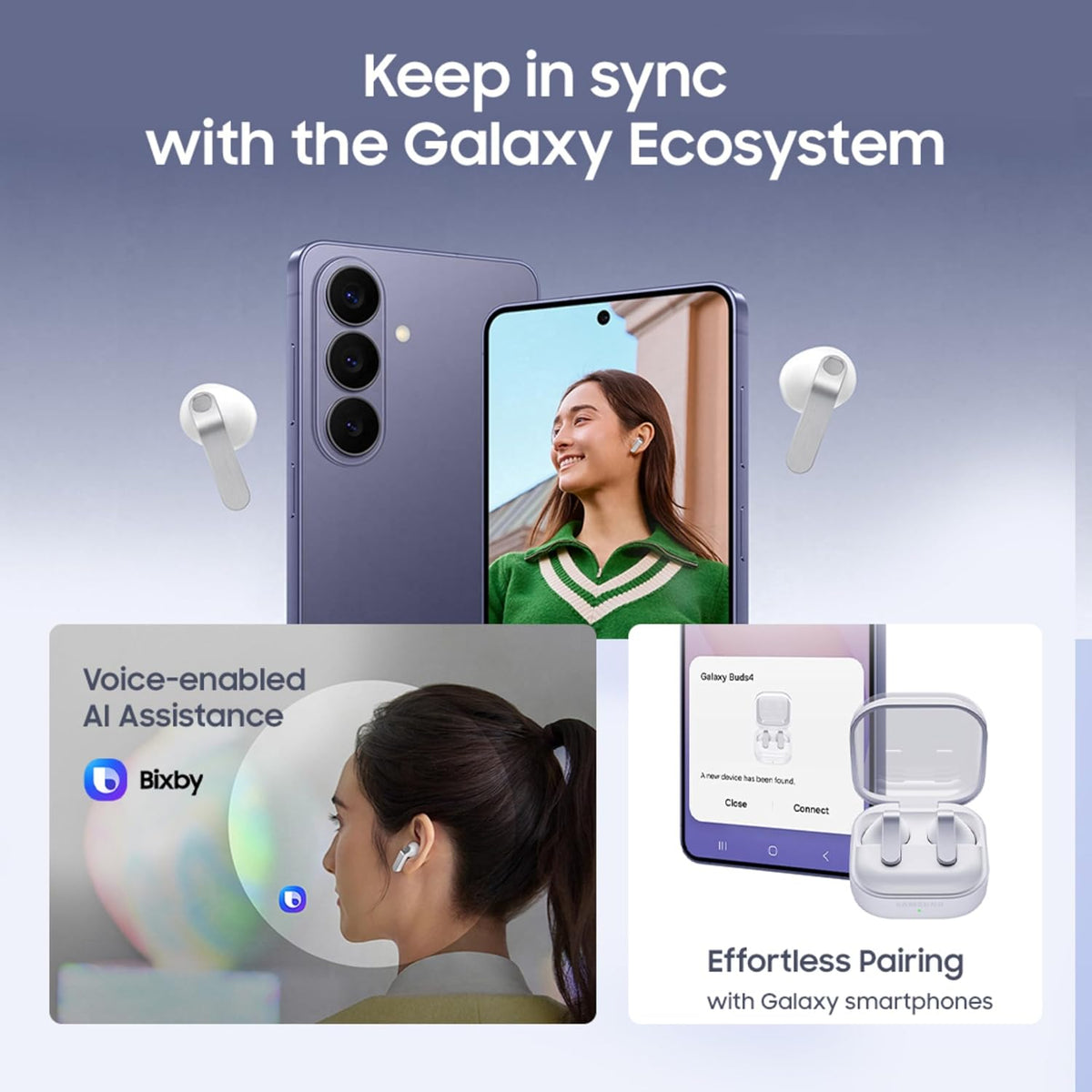Samsung Galaxy Buds4 (Black) in-Ear Wireless Earbuds with Hi-Fi Audio | Adaptive ANC and EQ 2.0 | 360-Audio | Live Translation | Head Gesture Control | IP54 - Unboxed