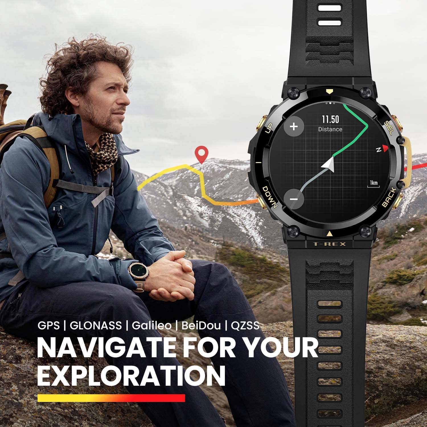 Amazfit Active Edge Smart Watch with Stylish Rugged Sport & Fitness Design, GPS, 10 ATM Water Resistant, AI Health Coach for Gym, Outdoor, Workouts & Exercise, 16 Days Battery - Unboxed