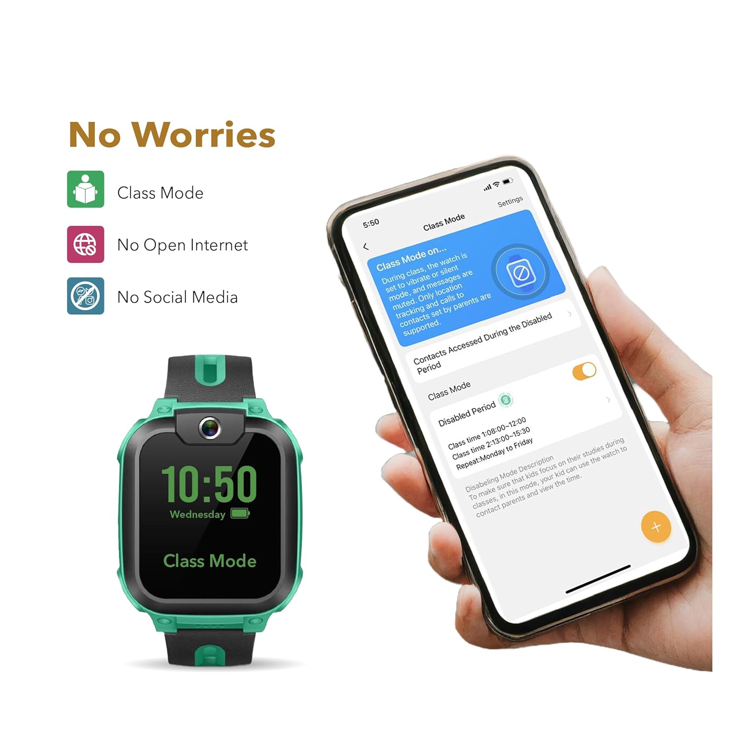 imoo Kids Phone Watch Z1 – Smart Watch with GPS Tracker, 4G Video & Voice Calls, Advanced Parental Controls, Durable Quality with IPX8 Water Resistance, SOS, Gift for Kids (Green)