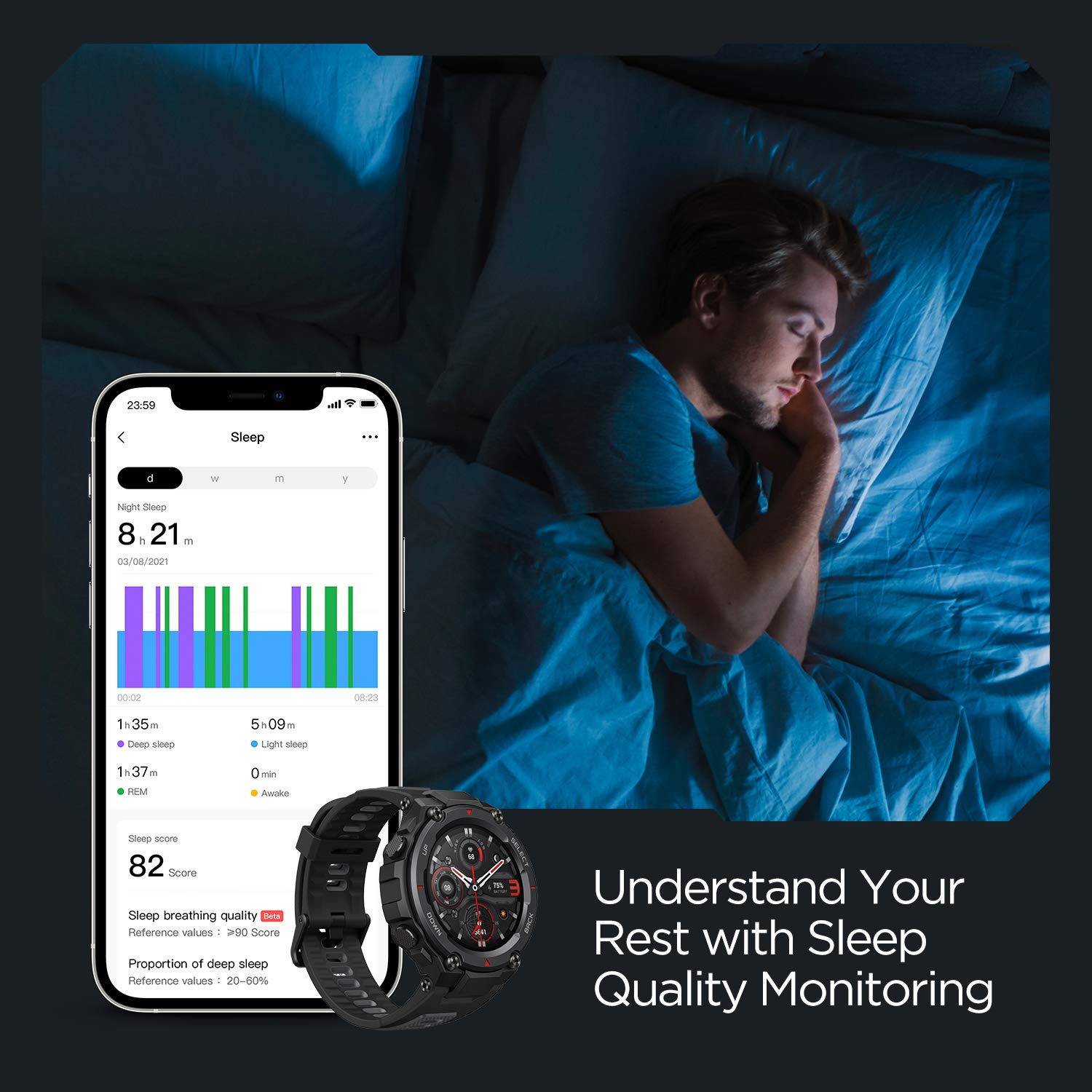 Amazfit T-Rex Pro 48mm Smartwatch Fitness Watch with SpO2, Heart Rate, Sleep Monitor, Sports Watch with Over 100 Sports Modes, 10 ATM Waterproof, 18 Day Battery Life, GPS - Unboxed