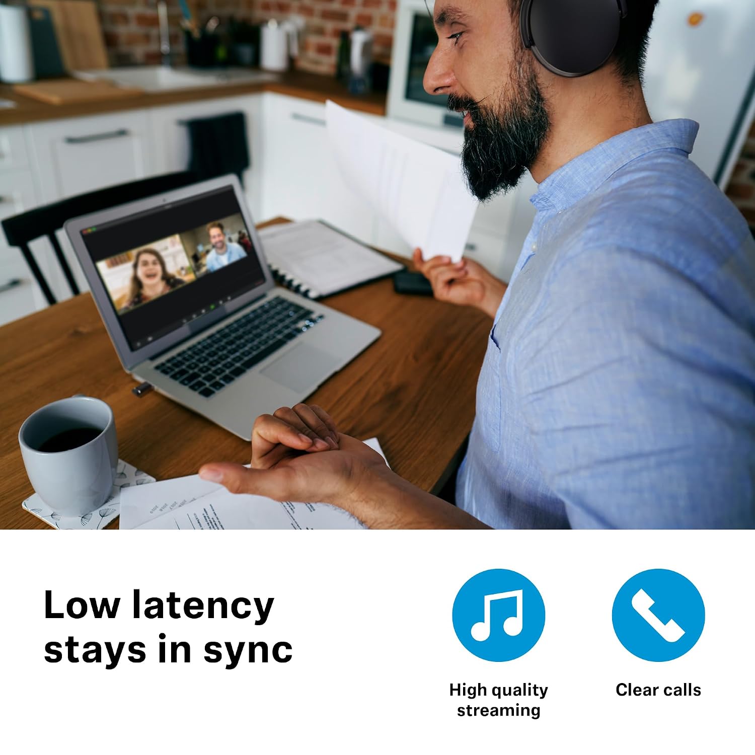 Sennheiser ACCENTUM Wireless Special Edition-Over Ear Headphones with Hybrid ANC,50 Hr Battery & Free BTD 600 Bluetooth Dongle Worth 5,990 Streaming & Crystal Clear Calls,Designed in Germany - Unboxed