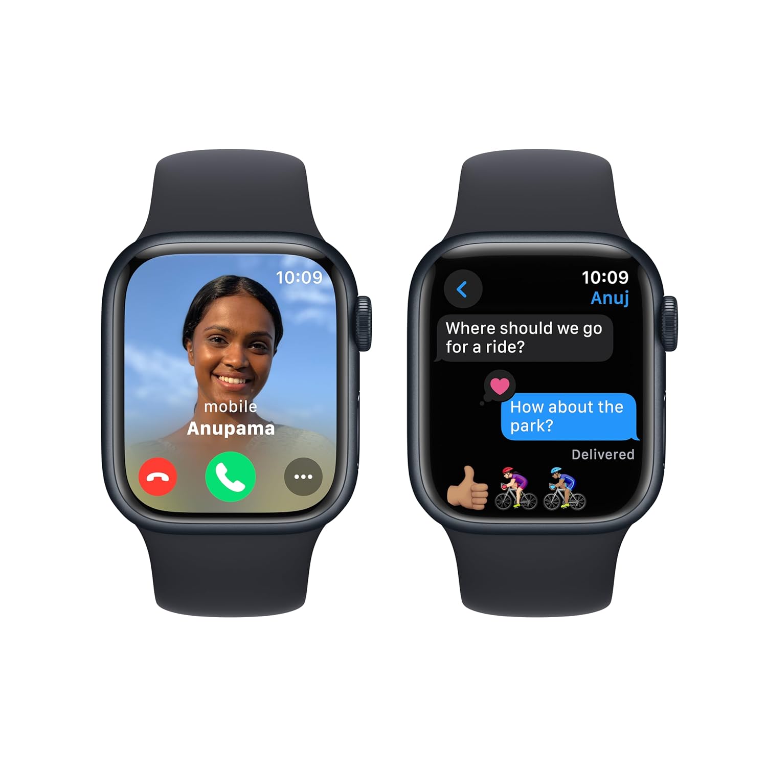 Apple Watch Series 9 [GPS 41mm] Smartwatch with Midnight Aluminum Case with Midnight Sport Band M/L. Fitness Tracker, Blood Oxygen & ECG Apps, Always-On Retina Display, Water Resistant