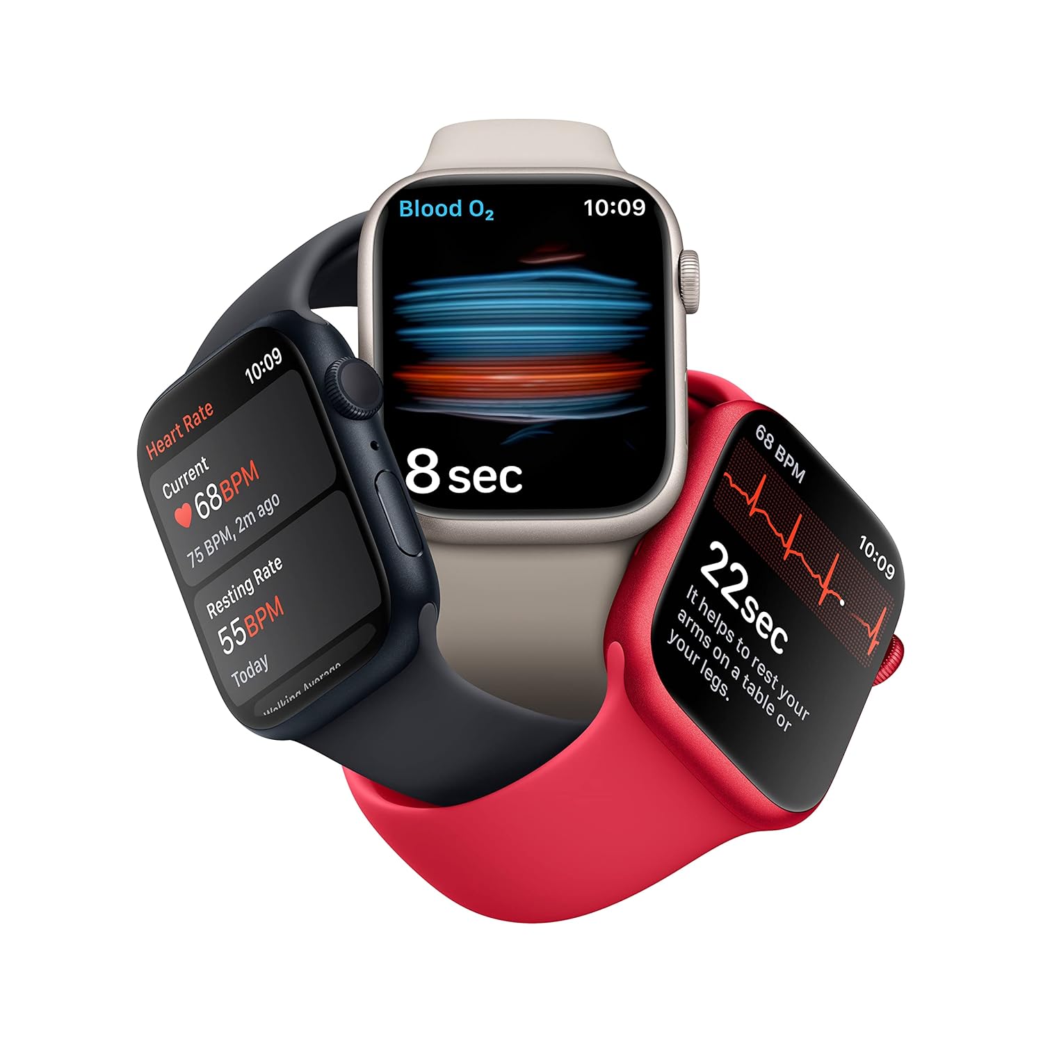 Apple Watch Series 8 [GPS 41 mm] Smart Watch w/Midnight Aluminium Case with Midnight Sport Band. Fitness Tracker, Blood Oxygen & ECG Apps, Always-On Retina Display, Water Resistant