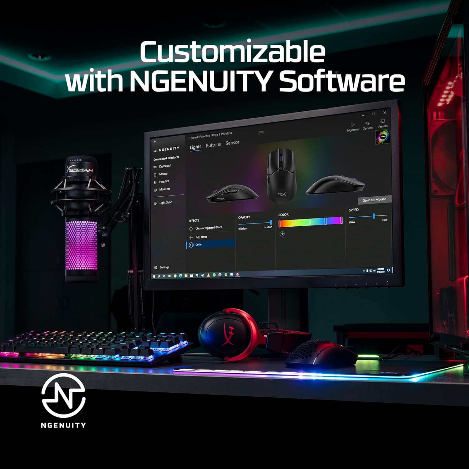 HyperX Pulsefire Haste 2 Wireless Gaming Mouse Ultra Lightweight, 61g, 100 Hour Battery Life, 2.4Ghz Wireless, Up to 26000 DPI - Unboxed