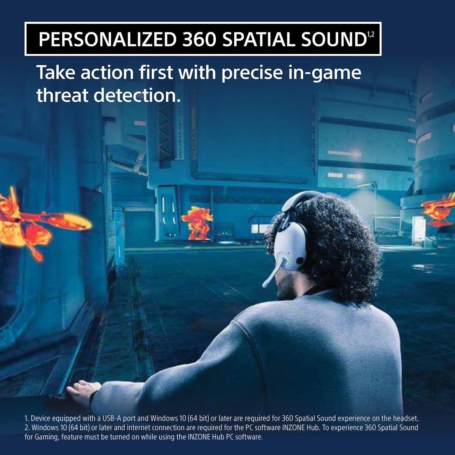 Sony INZONE H9, WH-G900N Wireless Noise Cancelling Gaming Headset, Over Ear Headphones with 360 Spatial Sound, 32 Hours Battery Life, Flip to Mute Mic, Mobile, Laptop, PS5 & PC Compatible - Unboxed