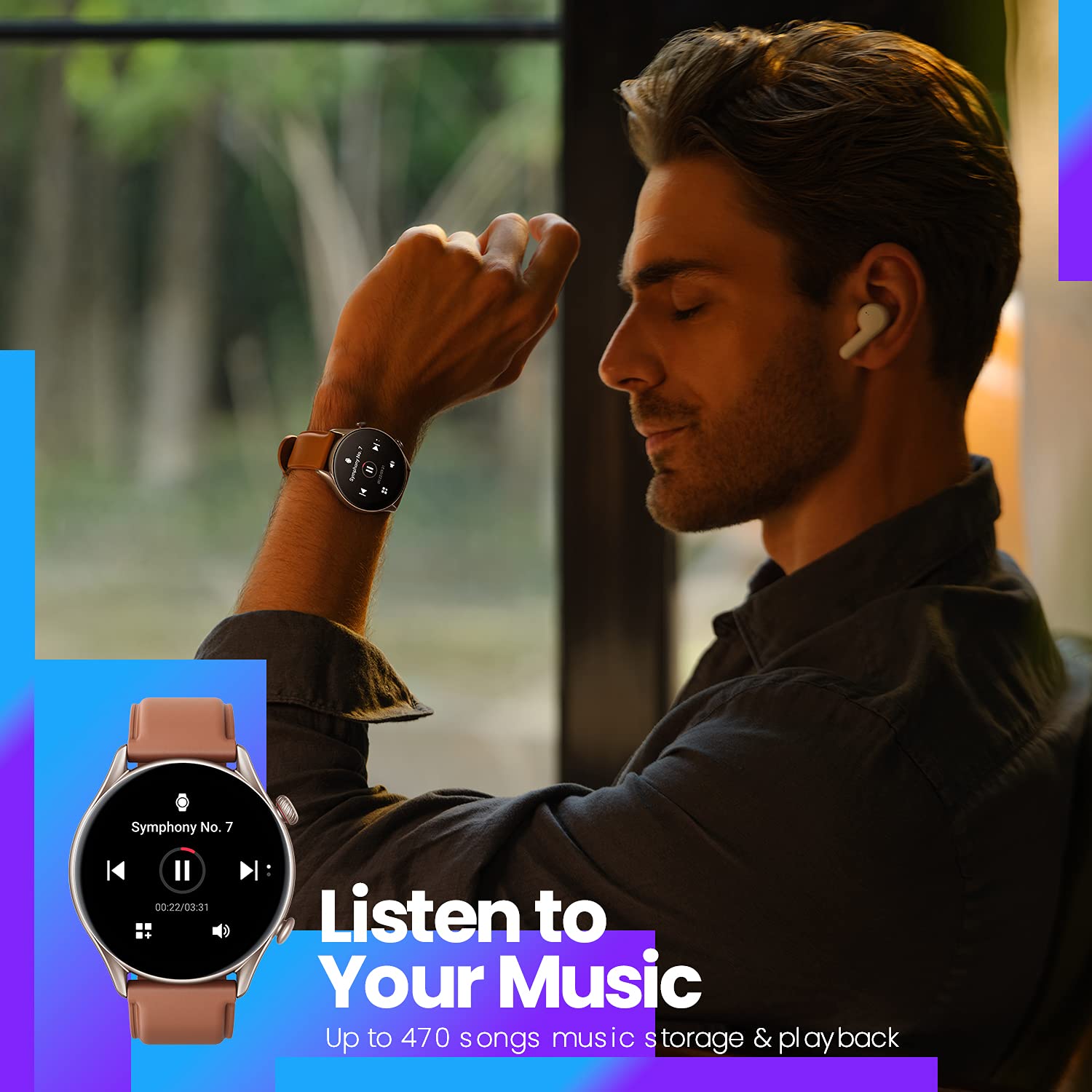 Amazfit GTR 3 Pro (Smartchoice) 46mm Smart Watch with BT Phone Calls, BP Monitoring, 1.45”AMOLED Display, 24/7 HR Tracking, Alexa, GPS, WiFi, 12-Day Battery Life,150 Sports Modes(Infinite Black) - Unboxed