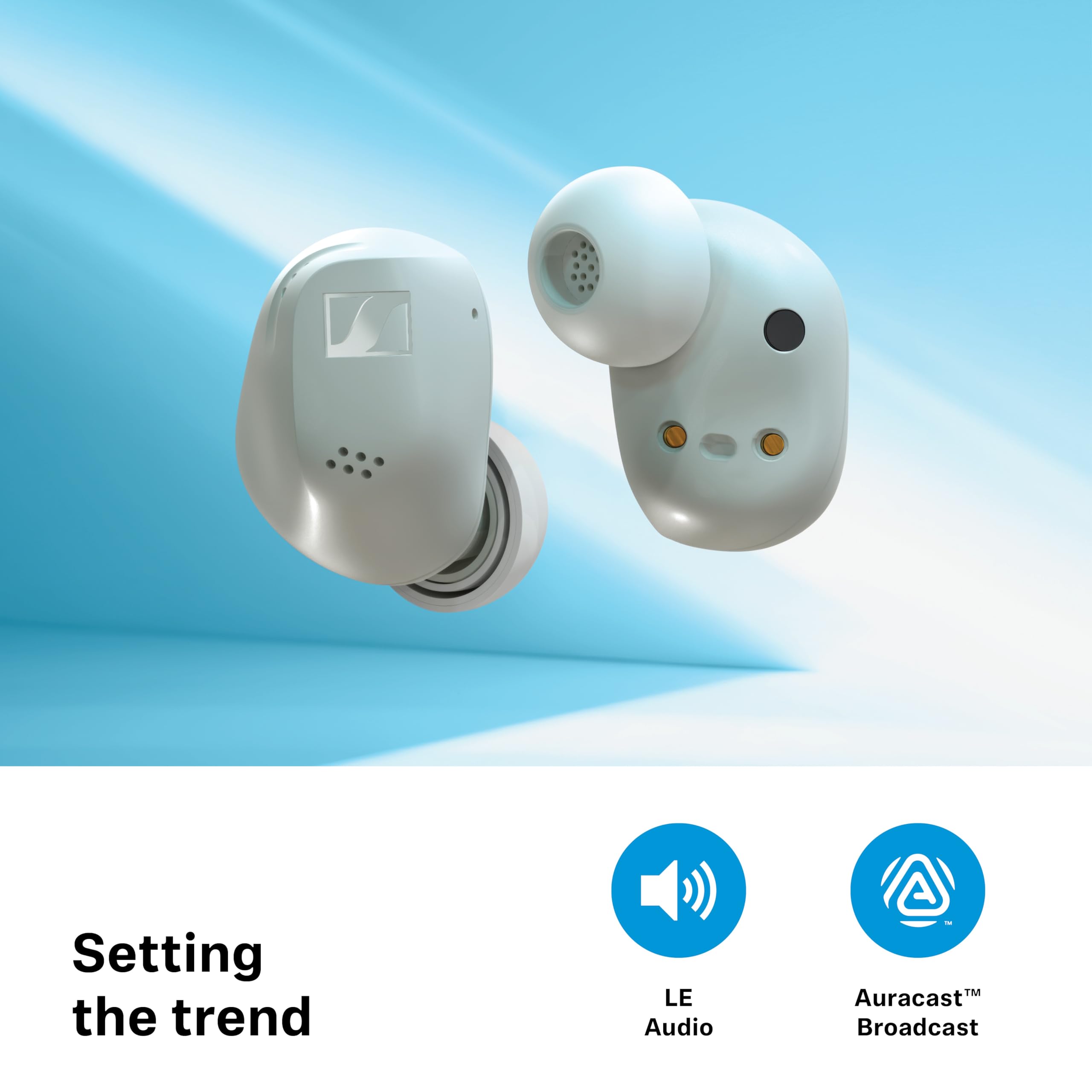 Sennheiser ACCENTUM True Wireless Earbuds, BT v5.3 Auracast & LE Audio, TrueResponse Drivers, Hybrid ANC + Transparency Mode, 28 Hr Battery, Qi & USB‑C Charging, Touch Control, 2Y Warranty, Black