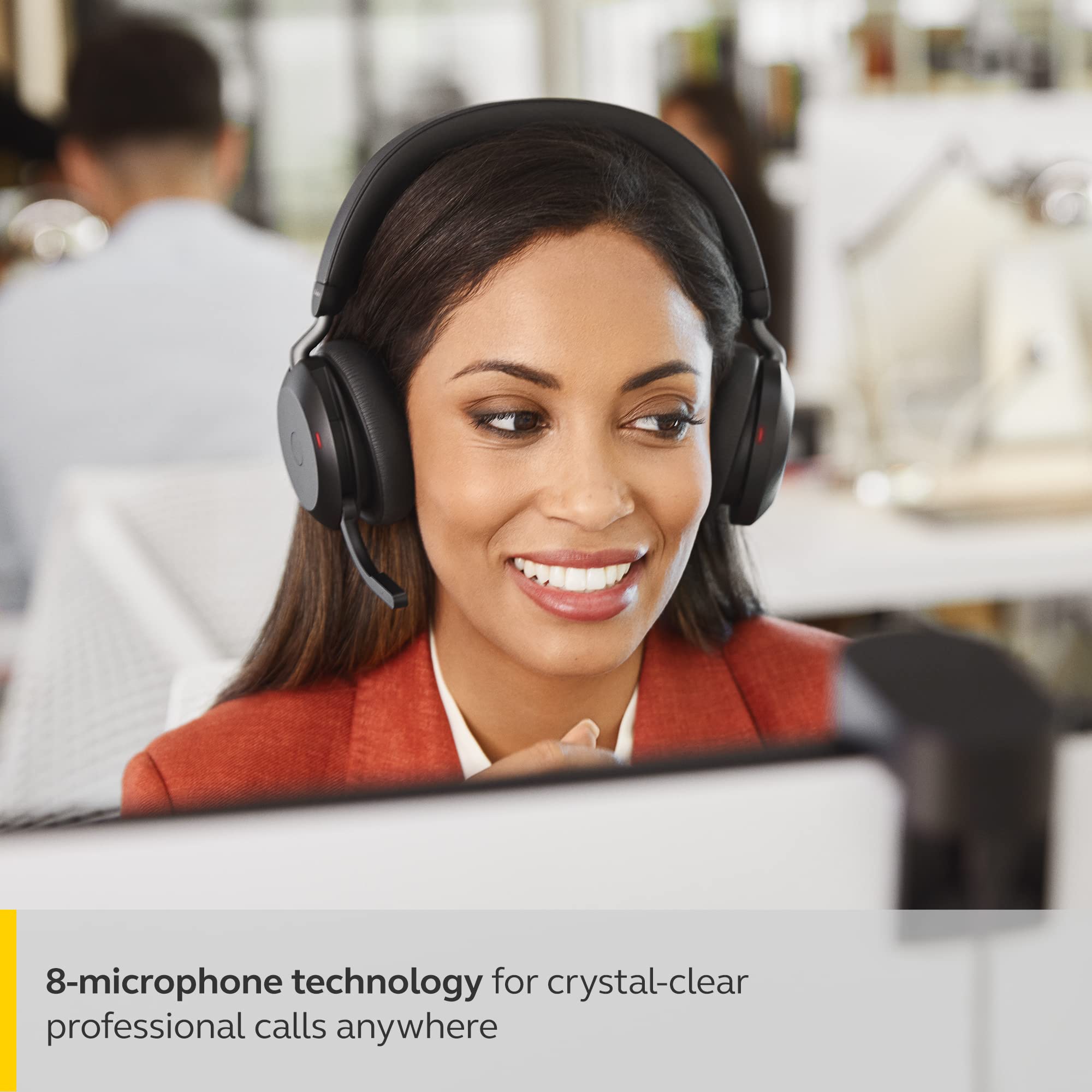 Jabra Evolve2 75 PC Wireless On Ear Headset with 8-Mic Technology - Dual Foam Stereo Headphones with Adjustable Advanced Active Noise Cancelling - Unboxed