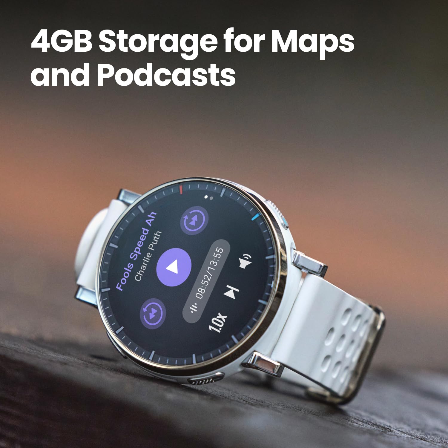 Amazfit Active 3 Premium(Smartchoice)GPS Running Smart Watch, 1.32"AMOLED Sapphire Display,12-Day Battery,4GB Storage,Offline Maps, 170+Workout Modes, 5 ATM,Fitness Tracker, Android & iOS, Apex Silver