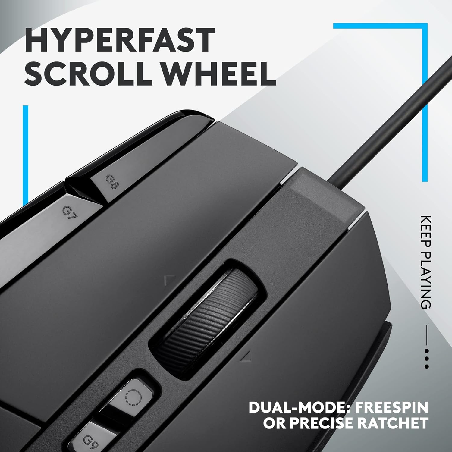 Logitech G502 X Wired Gaming Mouse - LIGHTFORCE Hybrid Optical-Mechanical Primary switches, Hero 25K Gaming Sensor, Compatible with PC/macOS/Windows