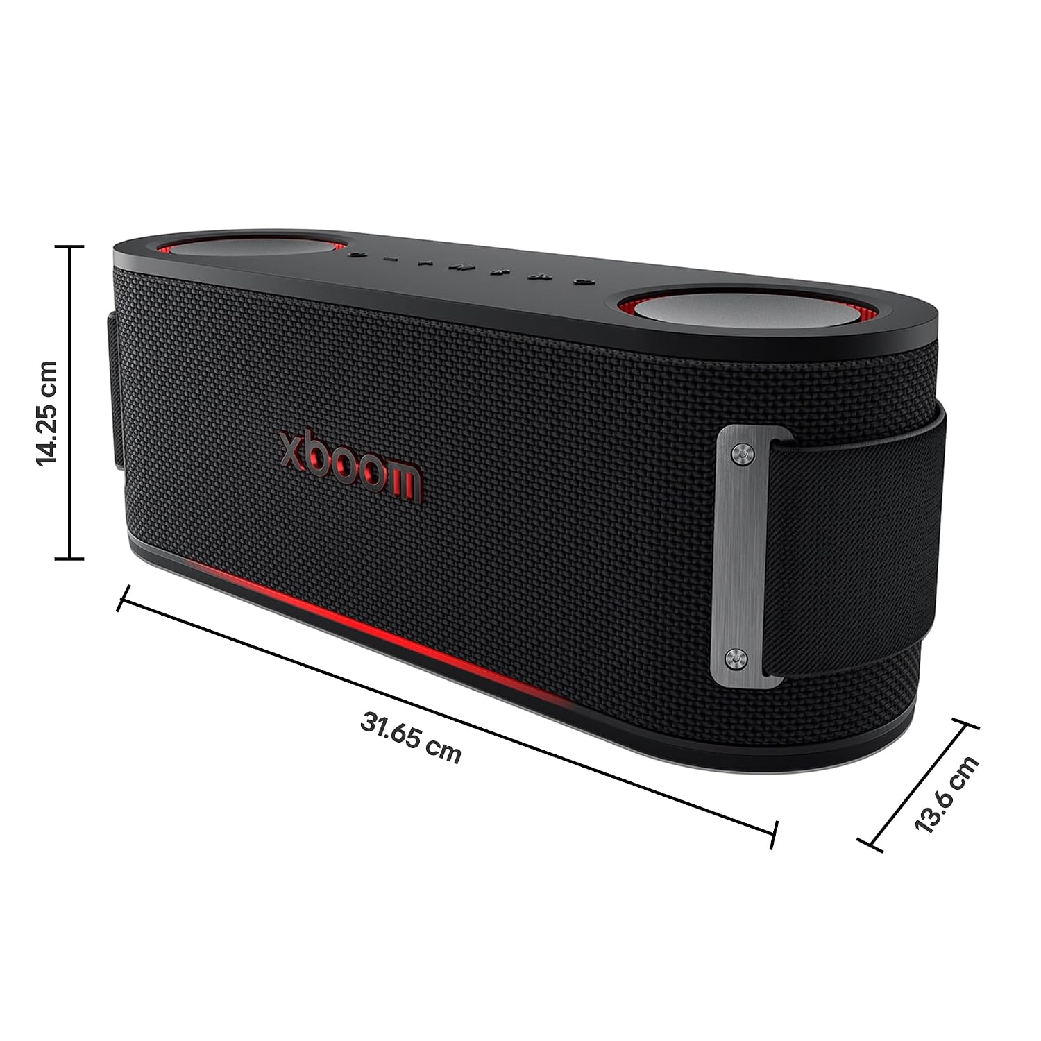 LG XBOOM Bounce Wireless Portable Bluetooth Speaker, Upward Dual Passive Radiators, AI Sound, AI Lighting, 30Hrs Playtime, Bass Boost, IP67 Water & Dustproof, Built in Power Bank, Carrying Strap