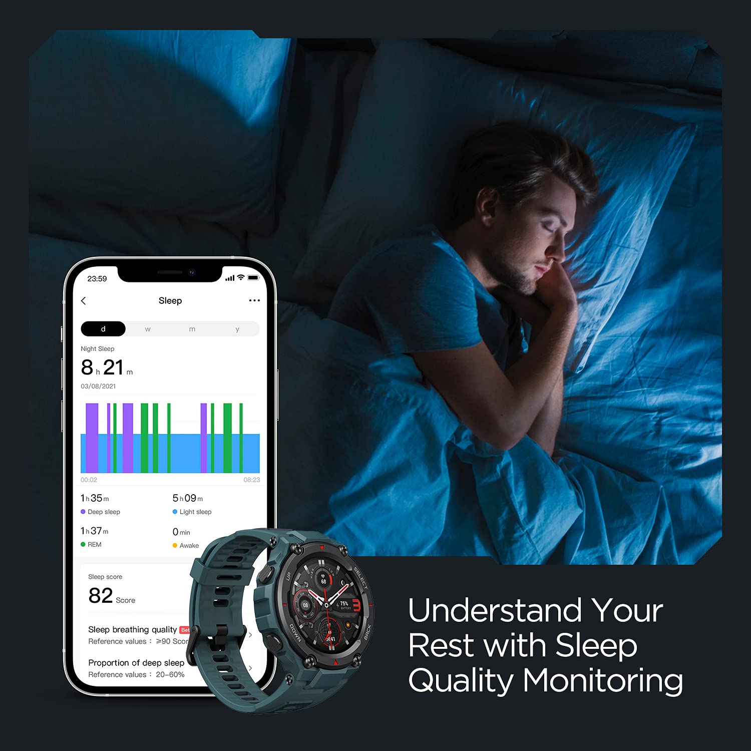 Amazfit T-Rex Pro 48mm Smartwatch Fitness Watch with SpO2, Heart Rate, Sleep Monitor, Sports Watch with Over 100 Sports Modes, 10 ATM Waterproof, 18 Day Battery Life, GPS - Unboxed