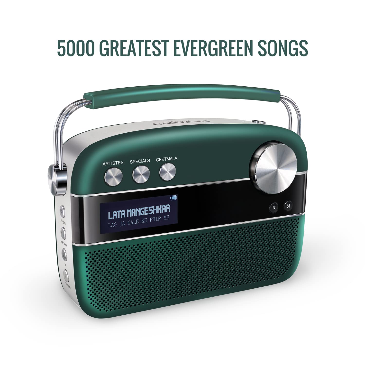 Saregama Carvaan Hindi - Portable Music Player with 5000 Preloaded Songs, FM/BT/AUX - Unboxed