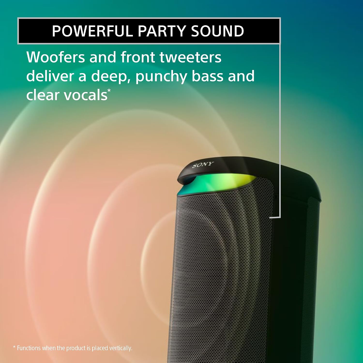 Sony New SRS-XV500 Wireless 240W Portable Bluetooth Karaoke Party Speaker |IPX4 Splash-Proof |25 Hrs Battery |Mega Bass |Built-in Power Bank |Ambient Lights |Guitar & MIC