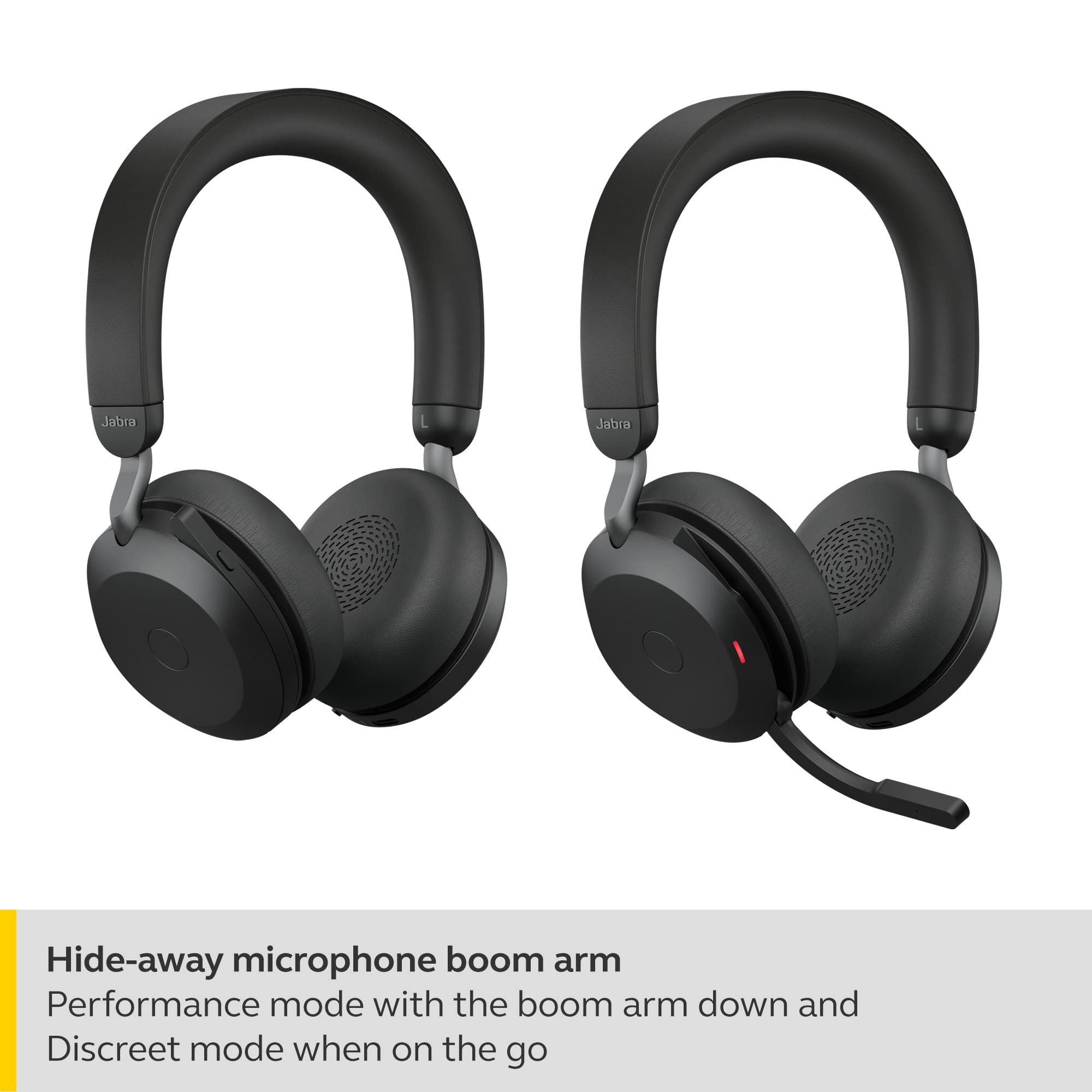 Jabra Evolve2 75 PC Wireless On Ear Headset with 8-Mic Technology - Dual Foam Stereo Headphones with Adjustable Advanced Active Noise Cancelling - Unboxed