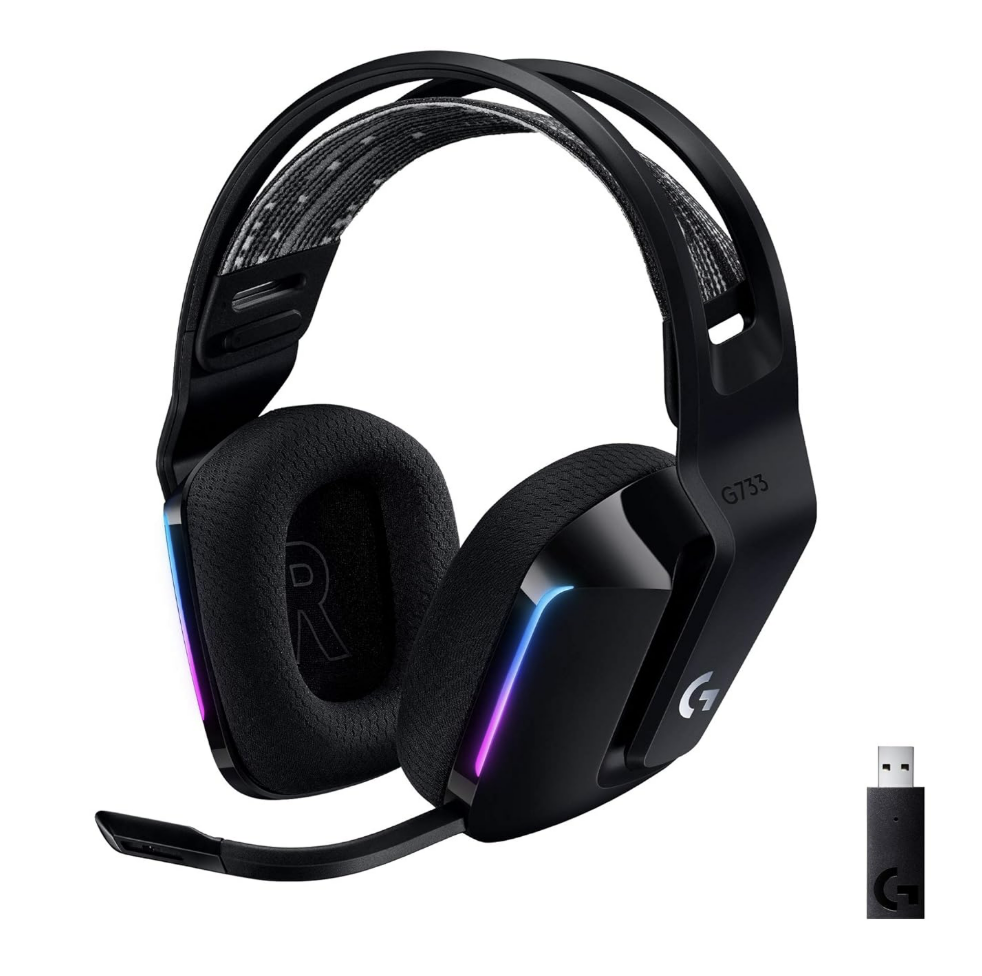 Logitech G 733 Lightspeed Over Ear Wireless Gaming Headset with Suspension Headband, LIGHTSYNC RGB, Blue VO!CE Mic Technology and PRO-G Audio Drivers - Unboxed