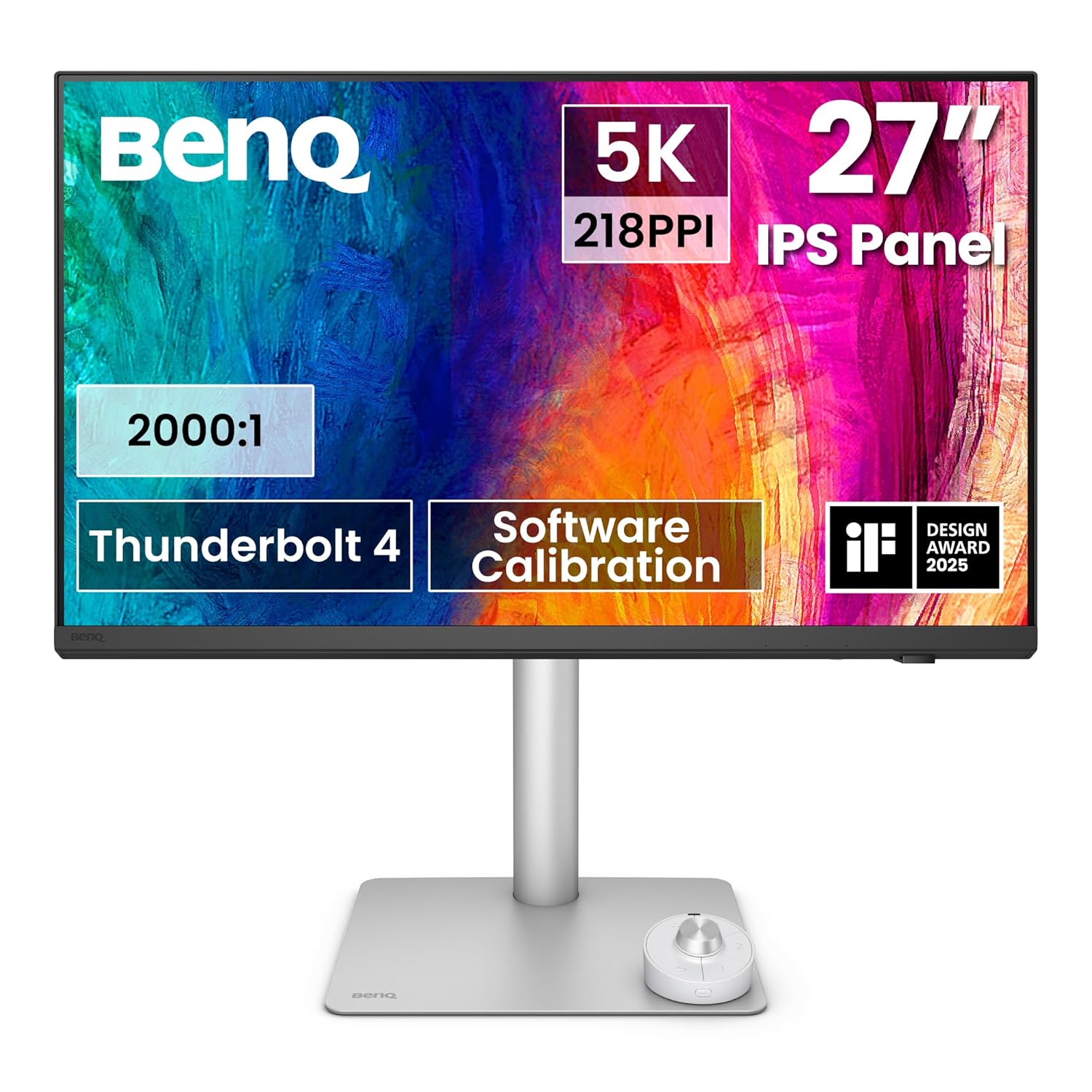 BenQ PD2730S 27” 5K IPS Black Color Accurate Monitor| 90W PD Thunderbolt 4| 98% P3| 2000:1 Contrast|Nano Matte Panel|Height Adjust| Mac-Compatible| Wireless Hotkey Puck| USB hub| Software Calibration