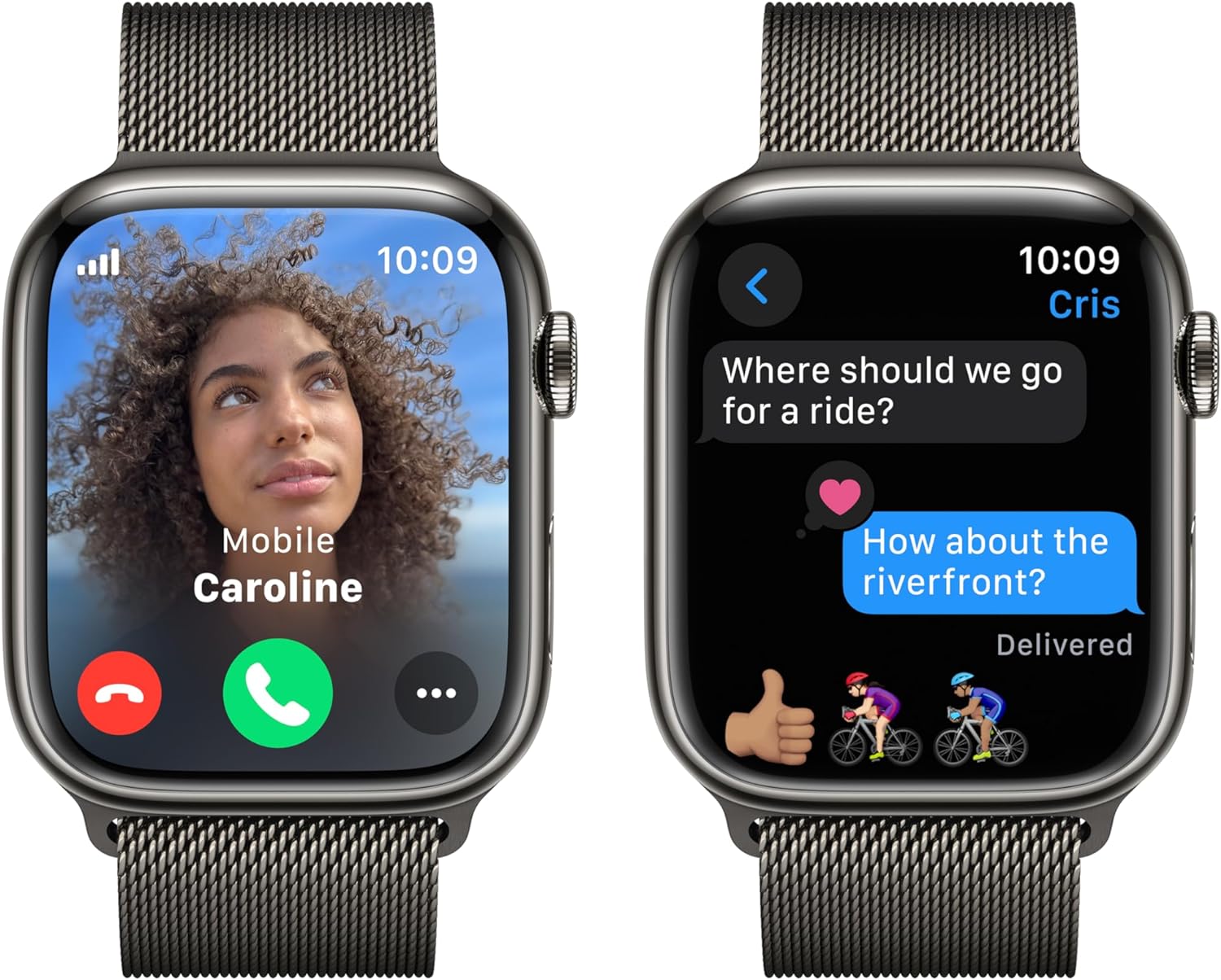 Apple Watch Series 9 [GPS + Cellular 45mm] Smartwatch with Graphite Stainless Steel Case with Graphite Milanese Loop. Fitness Tracker, Blood Oxygen & ECG Apps, Always-On Retina Display