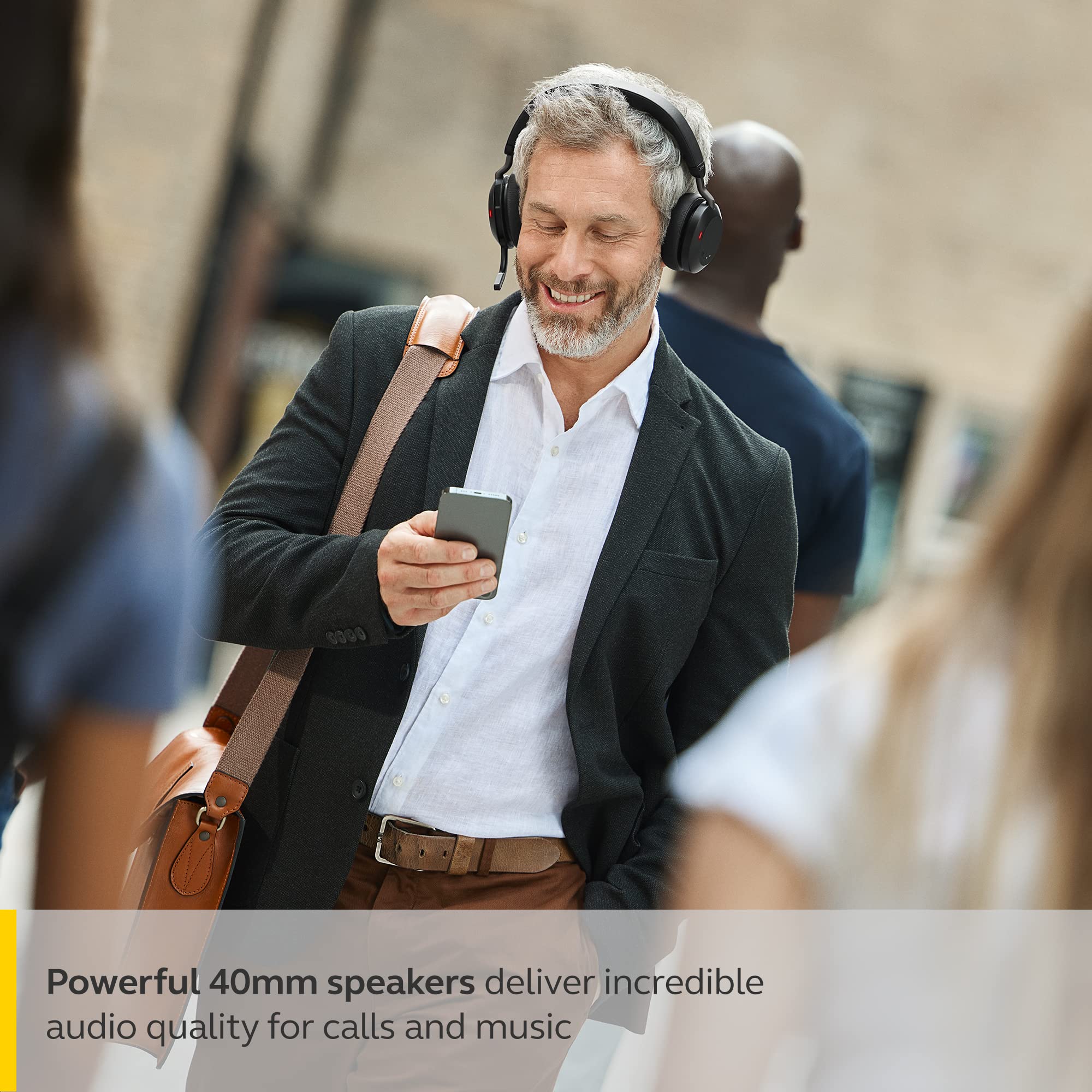 Jabra Evolve2 75 PC Wireless On Ear Headset with 8-Mic Technology - Dual Foam Stereo Headphones with Adjustable Advanced Active Noise Cancelling - Unboxed