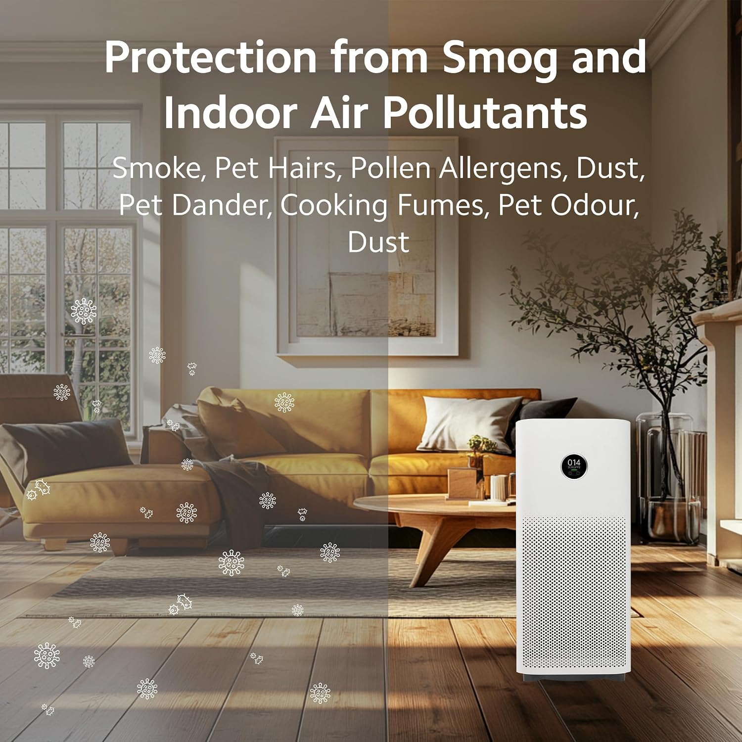 Xiaomi Smart Air Purifier 4, Best Purified Air Delivery Rate 387 m3/hr, True HEPA, traps 99.99% Virus, High coverage: 516 Sq Ft, Fast Purification in 7 Mins, RoHS & Allergy Care Certified, Alexa&GA