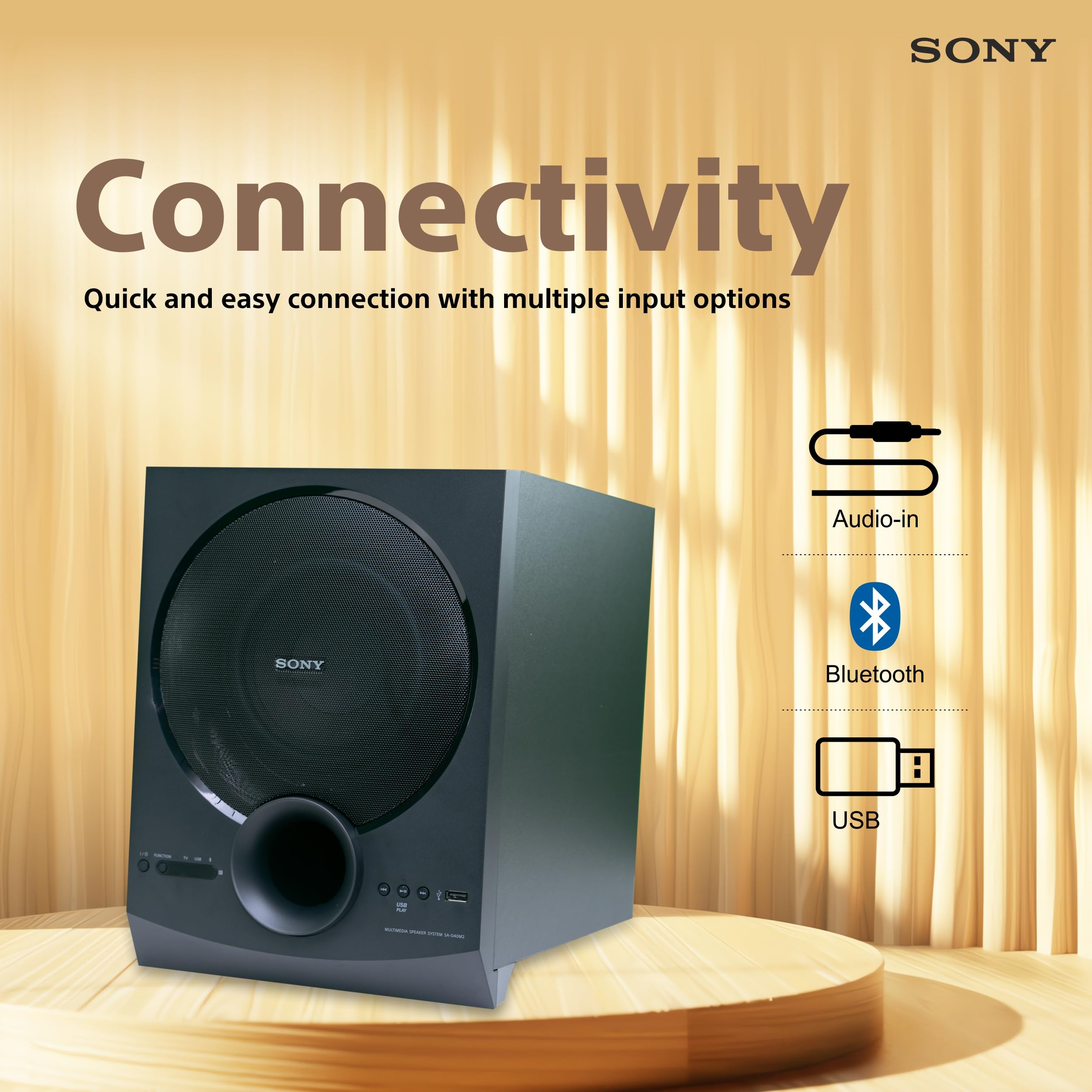 Sony SA-D40 4.1 Channel Multimedia Speaker System with Bluetooth - Unboxed