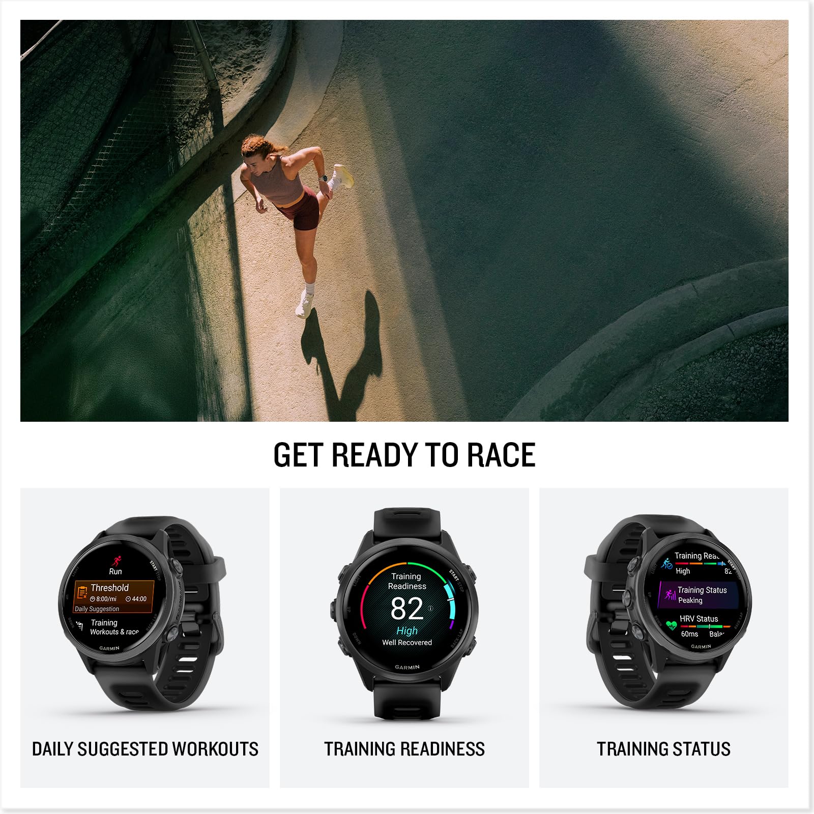 Garmin® Forerunner® 570, 42mm, Advanced GPS Running and Triathlon Smartwatch, AMOLED Display, Training and Recovery Features, Slate Gray Aluminum with Translucent Black/Black Band - Unboxed