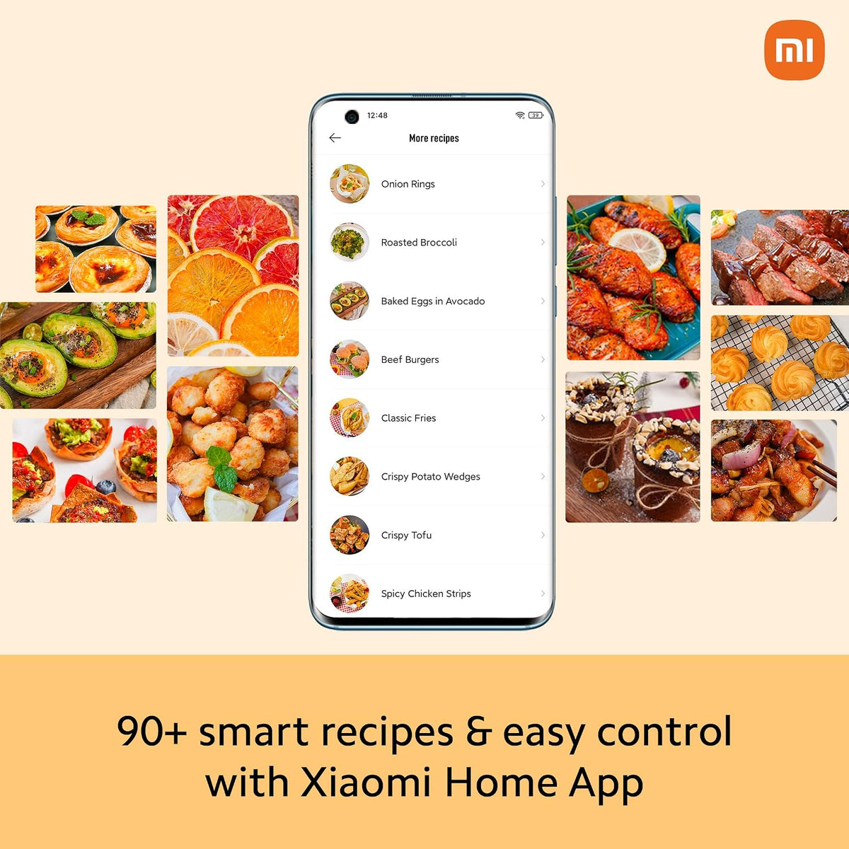 Xiaomi Smart Air Fryer for 4-5 People|90% Less Fat l 1500W Fast Cooking|7 Pre-set Menus|Grill, Bake, Fry, Reheat, Defrost|40-200 C l Dual Speed Technology|Voice Control|90+ Recipe 3.5 liter - Sealed
