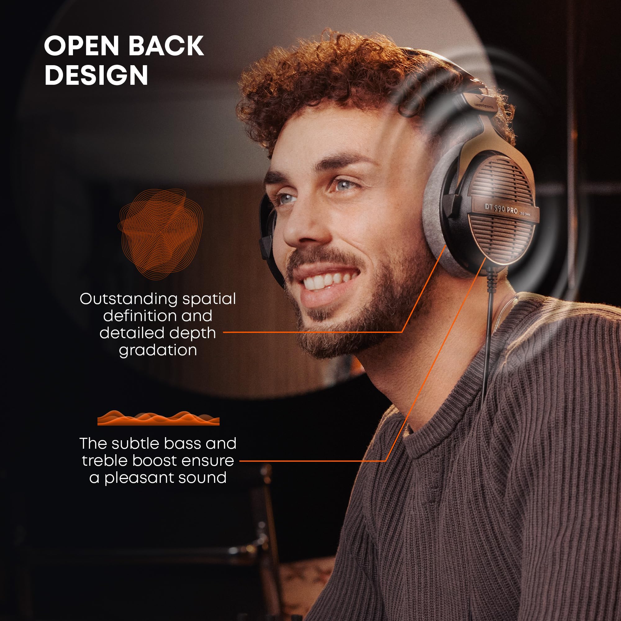 beyerdynamic DT 990 PRO Over Ear Wired Studio Headphones - Unboxed